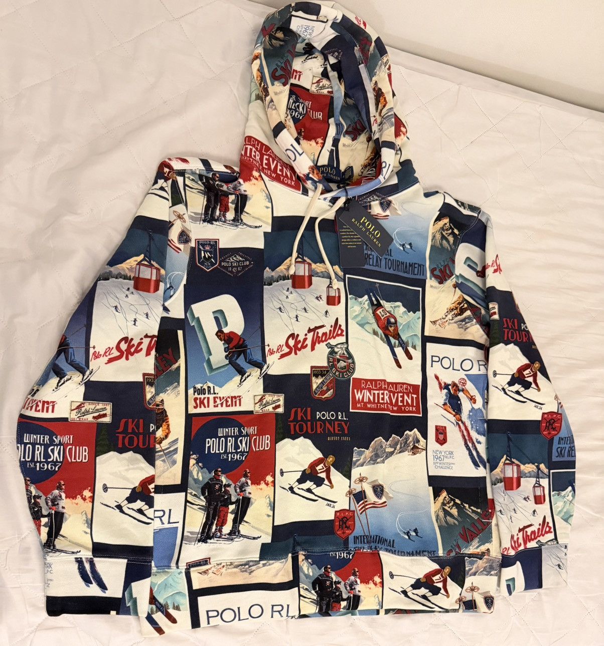Polo Ralph Lauren Polo Ralph Lauren Ski-Patchwork Fleece Hoodie Medium Size US M / EU 48-50 / 2 - 8 Thumbnail