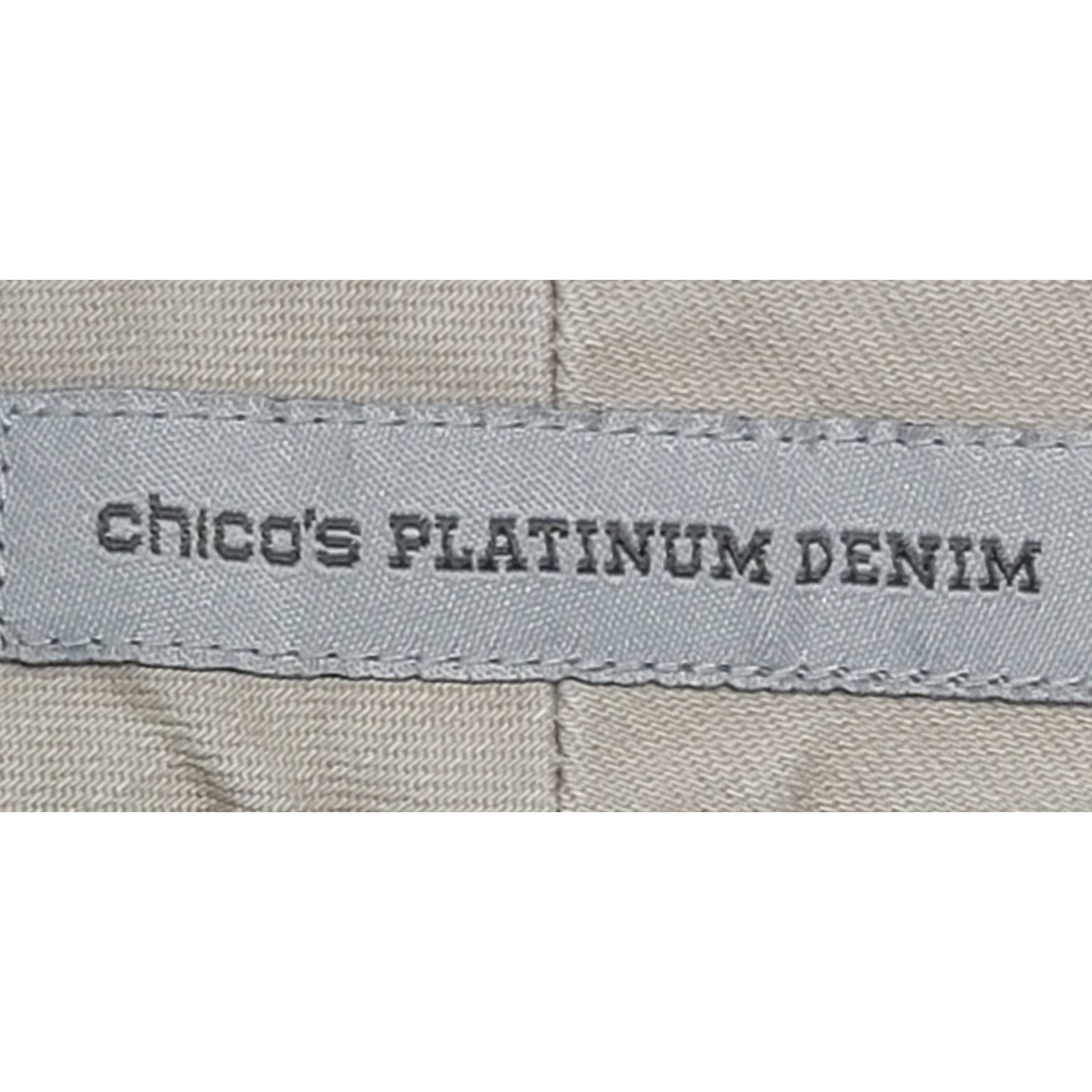 Chicos Chico's Platinum Tan Denim Jeans 25R Lightweight Stretch Size 36" / US 14 / IT 50 - 3 Thumbnail