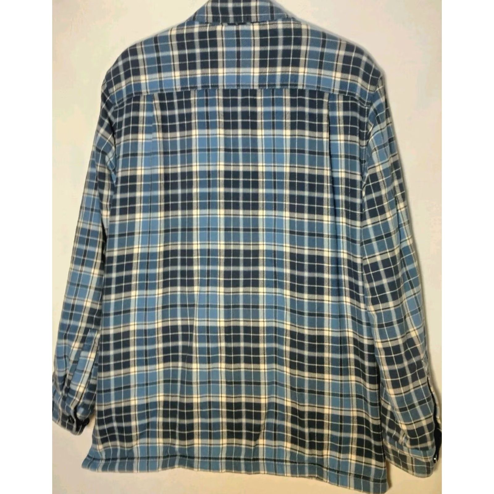 Vintage L.L. Bean Shacket Shirt Jacket M Blue Plaid Flannel Fleece Lined Work Button-Up Casual Size US M / EU 48-50 / 2 - 2 Thumbnail