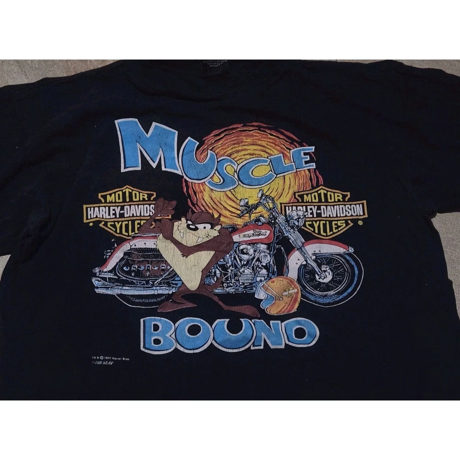 Harley Davidson VINTAGE Harley Davidson T-Shirt XL Men Black 1993 Taz Devil Muscle Bound XL Shirt Size US XL / EU 56 / 4 - 2 Thumbnail