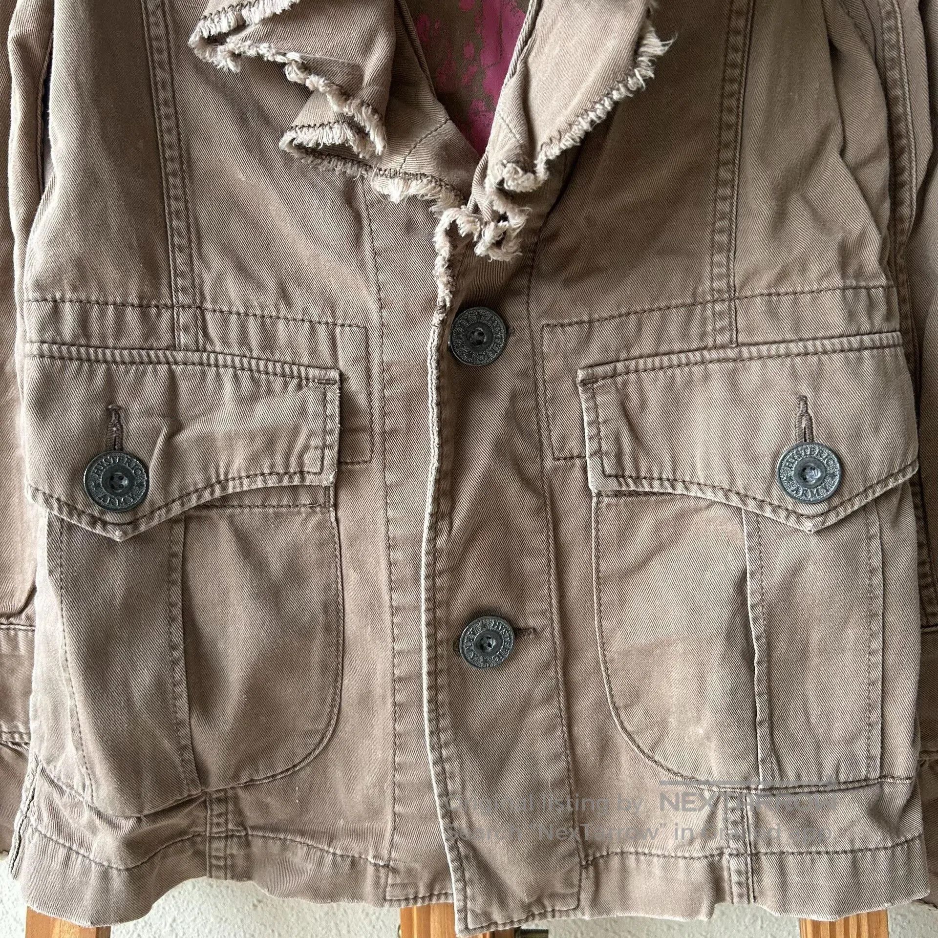 Hysteric Glamour vintage ruffled brown workwear jacket. Size M / US 6-8 / IT 42-44 - 4 Thumbnail