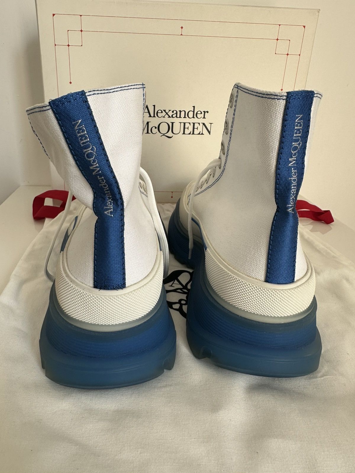 Alexander McQueen Tread Slick Sneakers White/Blue Size 41!