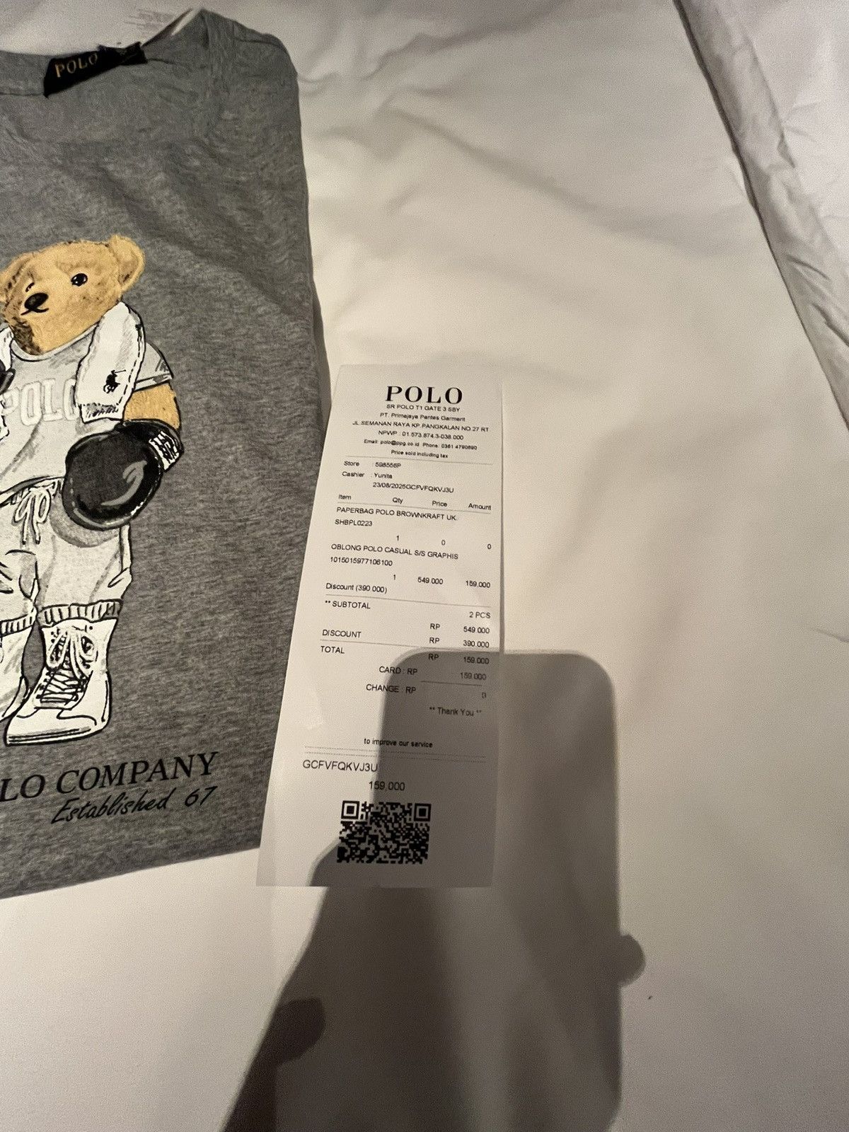 Polo Ralph Lauren Polo Ralph Lauren Bear Graphic T-Shirt Grey (Unisex) Size US M / EU 48-50 / 2 - 3 Thumbnail