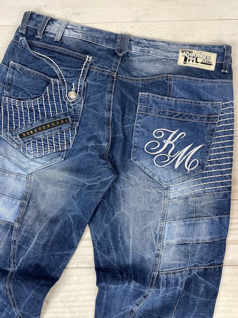 Japanese Brand Kosmo Lupo Distressed Gothic Punk Denim Jeans Japan Y2K Size US 38 / EU 54 - 7 Thumbnail