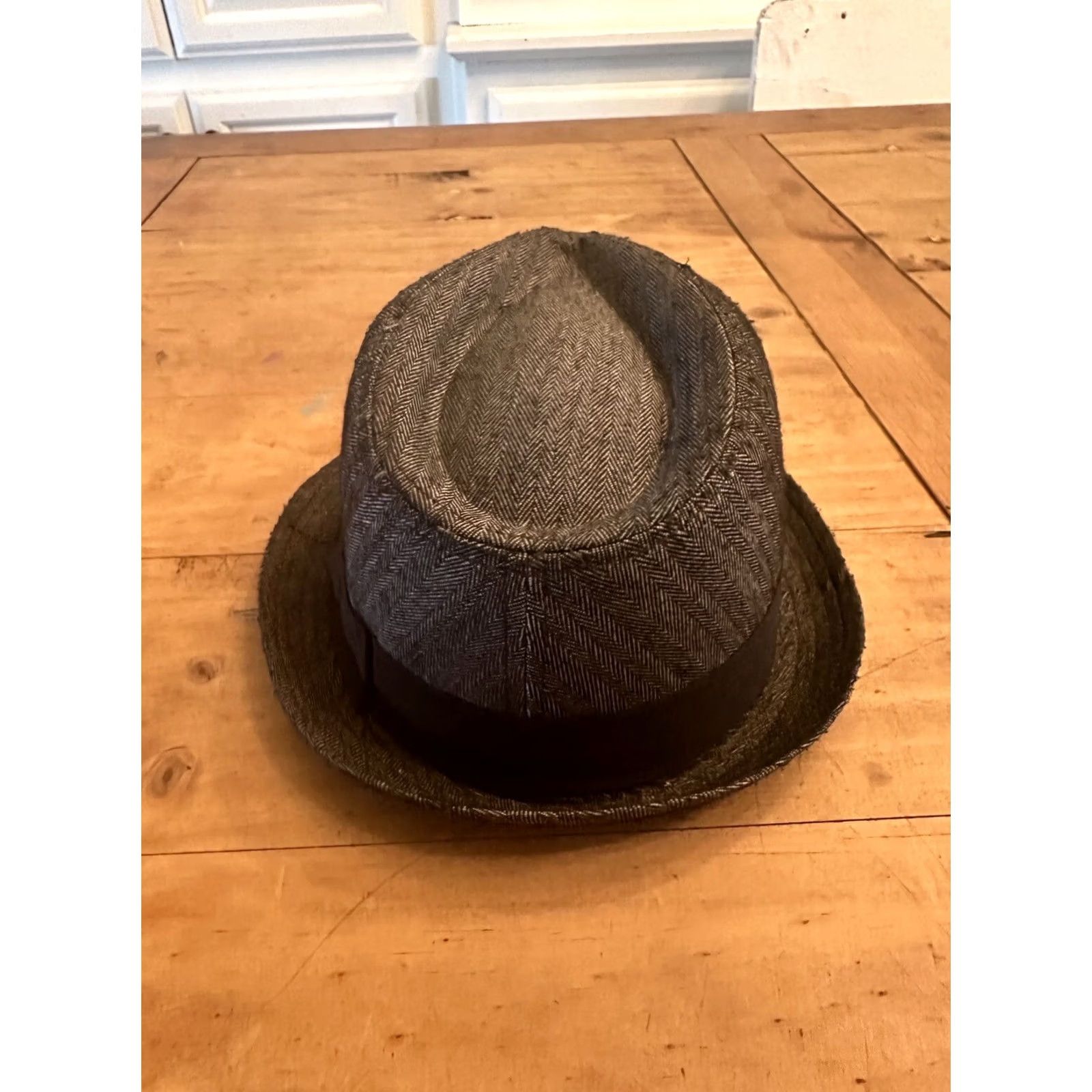 Stetson Stetson Fedora Hat Mens Size S/M Linen Black and Gray All American Fedora Hat, Herringbone, Lightweight, Lined, Casual, Men’s, Vintage No Size ONE SIZE - 4 Thumbnail