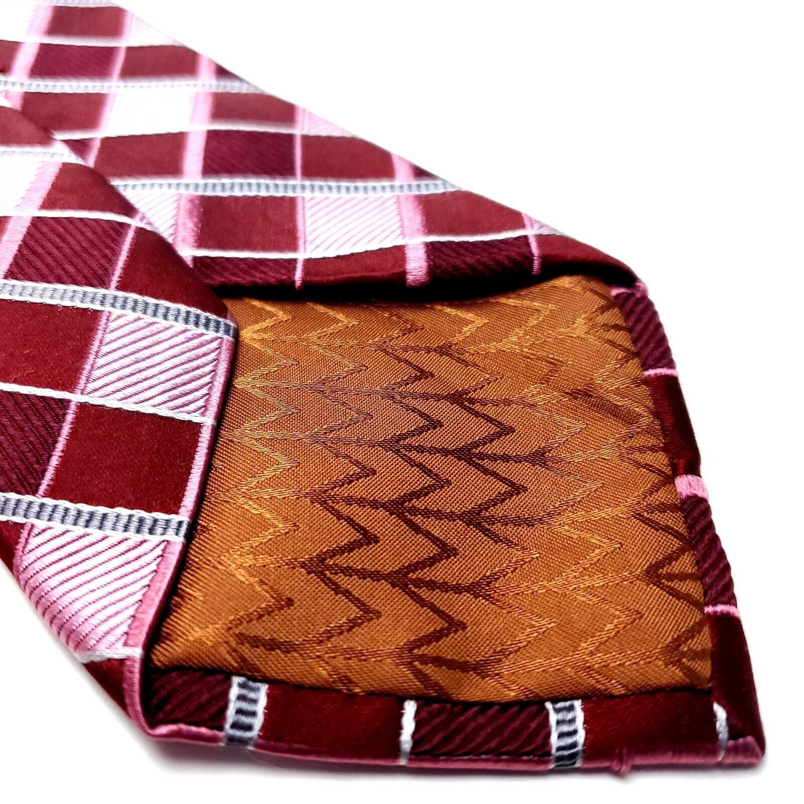 Michael Kors Michael Kors Red Silk Tie Woven Check Size ONE SIZE - 4 Thumbnail