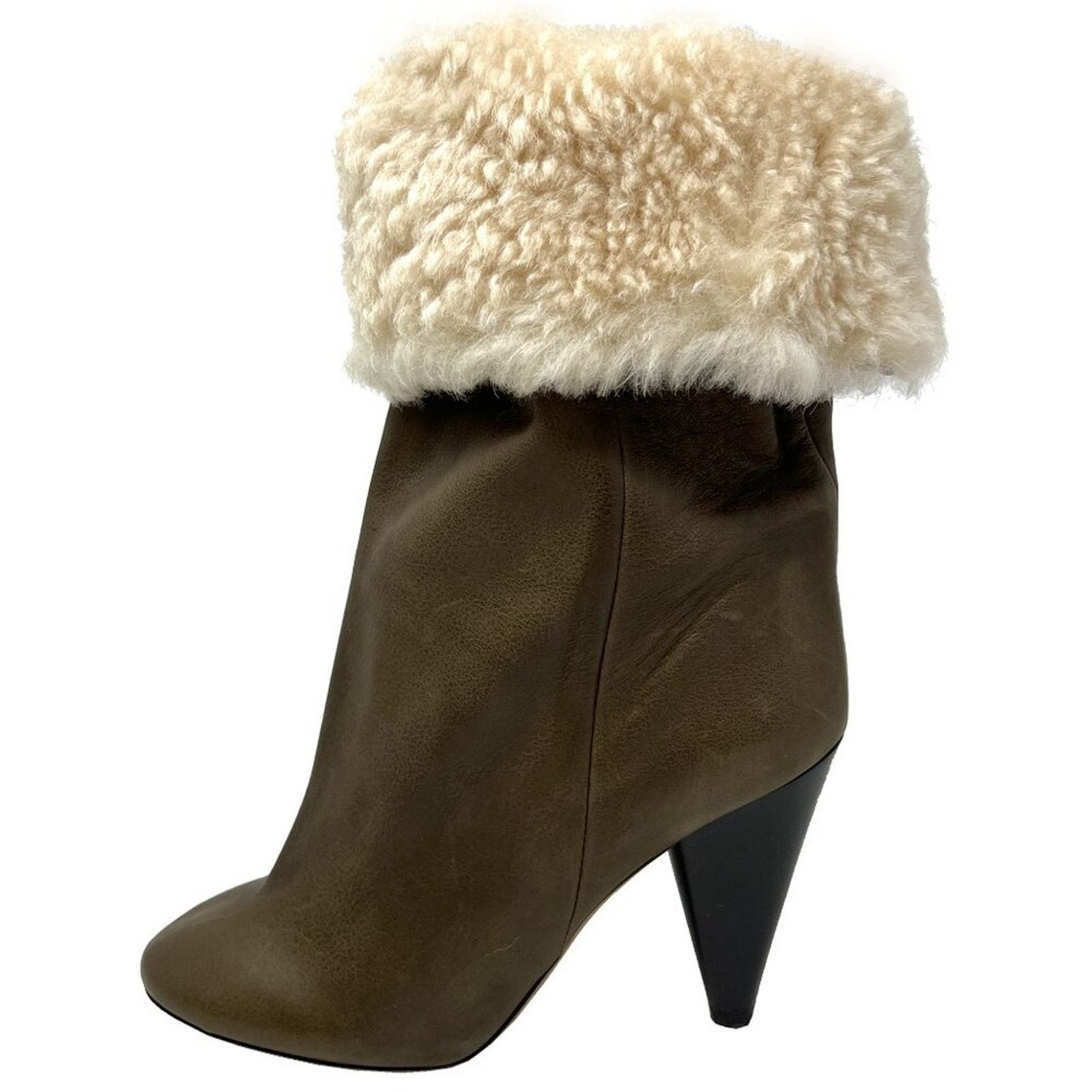 Isabel Marant Isabel Marant Brown Leather Shearling Lafkee Tall Boots Size US 10 / IT 40 - 1 Thumbnail