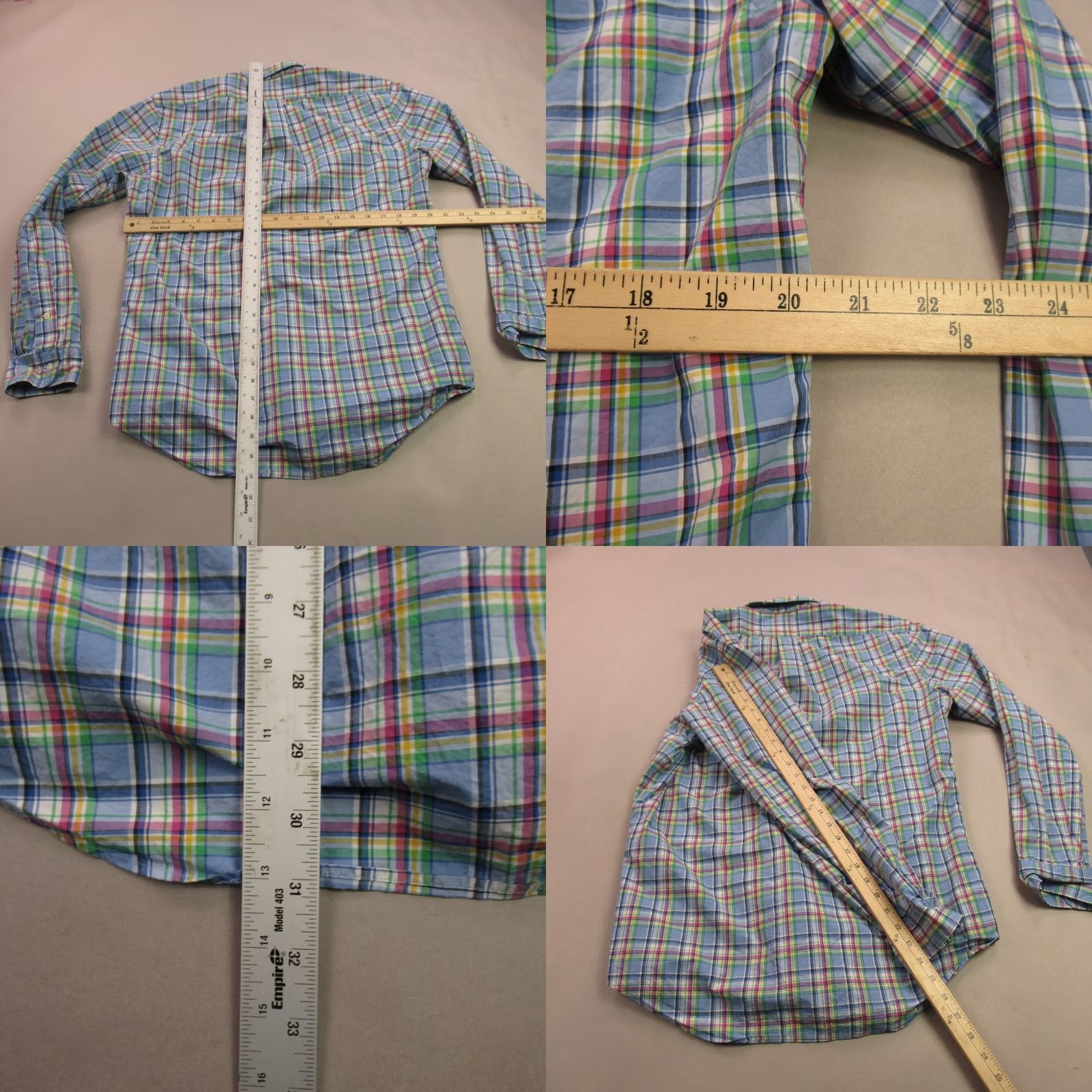 Polo Ralph Lauren Ralph Lauren Shirt Mens Medium Plaid Long Sleeve Button Front Lightweight Casual Size US M / EU 48-50 / 2 - 8 Thumbnail