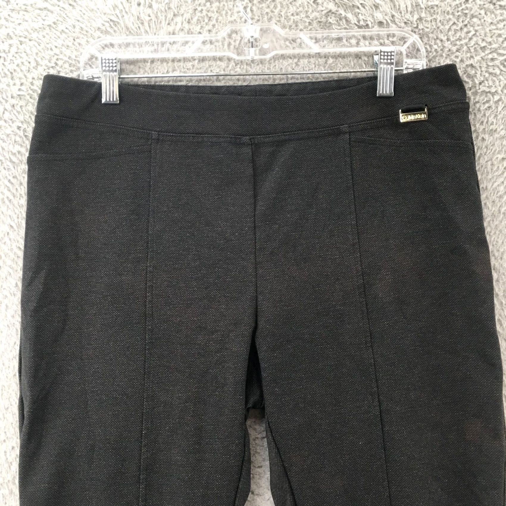 Calvin Klein Calvin Klein Pants Womens Large Gray Pleated Front High Rise Zip Fly Dress Pants Regular Waist 34in Inseam 28in Size 36" / US 14 / IT 50 - 2 Thumbnail