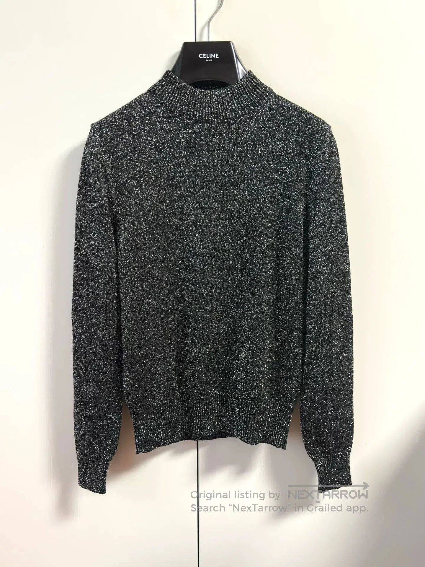 Saint Laurent Paris Saint Laurent Women's Silver Thread Knit Sweater. Size XS / US 0-2 / IT 36-38 - 1 Thumbnail