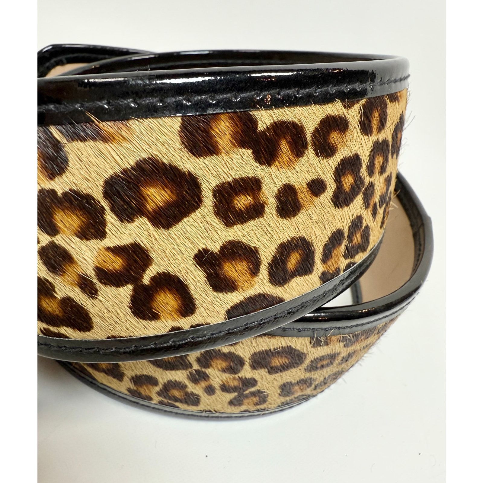 Designer Gerard Darel Leopard Pony Hair Belt $450 size S Size ONE SIZE - 3 Thumbnail