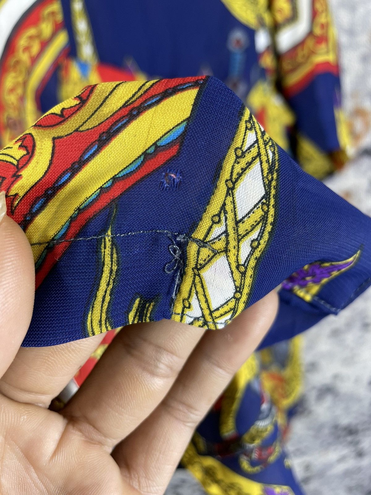 Japanese Brand × Vintage Vintage Shirt Silk patern romawi Hermes scarf print style Size US L / EU 52-54 / 3 - 6 Thumbnail