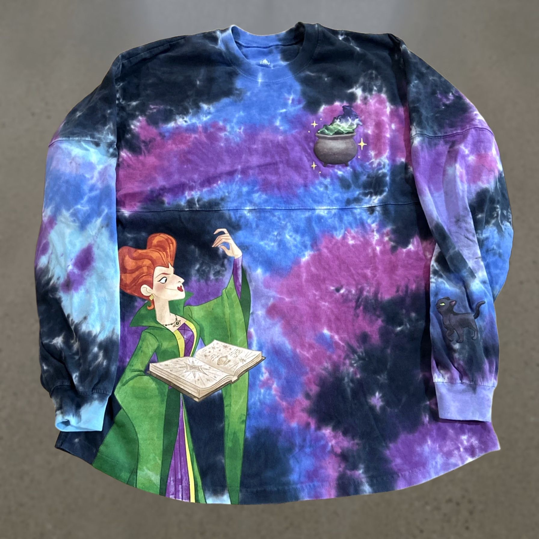 Disney Disney Spirit Jersey Shirt Womens L Hocus Pocus Tonight We Fly Tie Dye Glitter Multicolor Disney Halloween Ladies Shirt Size L / US 10 / IT 46 - 1 Thumbnail