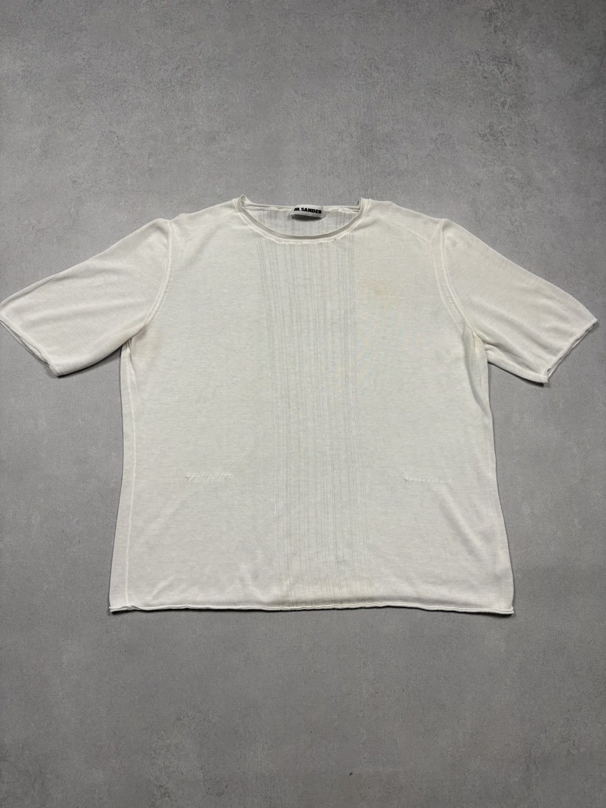 Jil Sander Jil Sander Archive Knit Panel Minimalist Tee Italy 2000s Y2K Size M / US 6-8 / IT 42-44 - 1 Thumbnail