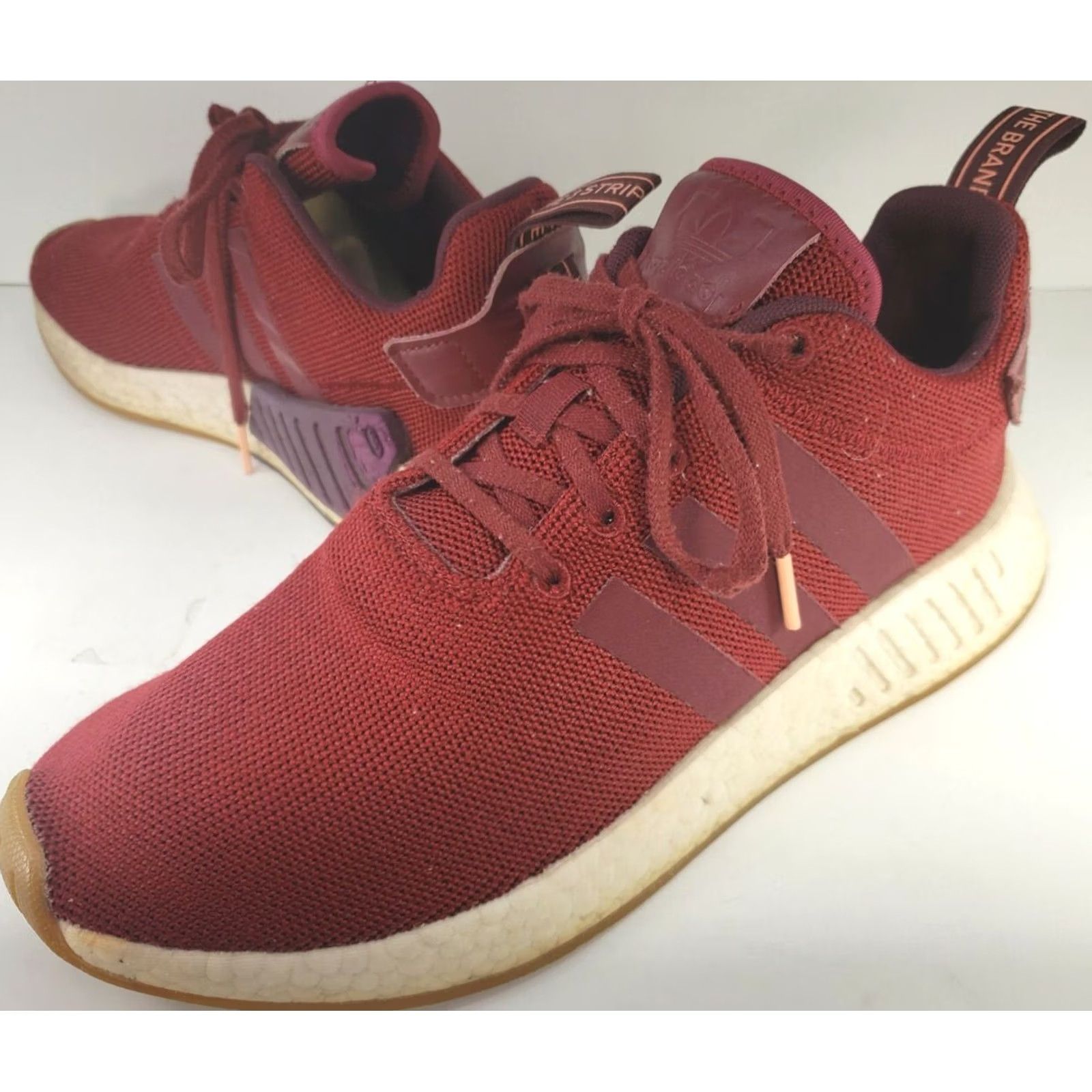 Adidas Adidas NMD R2 Sneaker Mens 9.5M Burgundy Ultraboost CQ2404 Athletic Casual Shoes Size US 9 / EU 42 - 2 Thumbnail