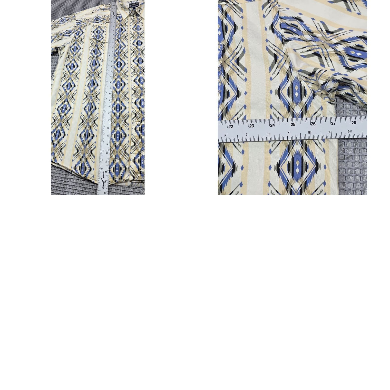 Roper Roper Western Shirt Mens 2XL Tan Blue Pearl Snap Southwestern Aztec Rodeo Ranch Shirt Mens 2XL Blue Geometric Cowboy Western Casual Workwear Mens Size US XXL / EU 58 / 5 - 9 Thumbnail