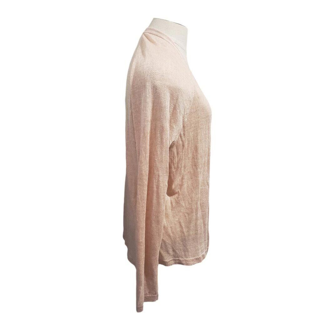 Designer Light Pink Lightweight Open Long Sleeve Sweater M Size M / US 6-8 / IT 42-44 - 2 Thumbnail