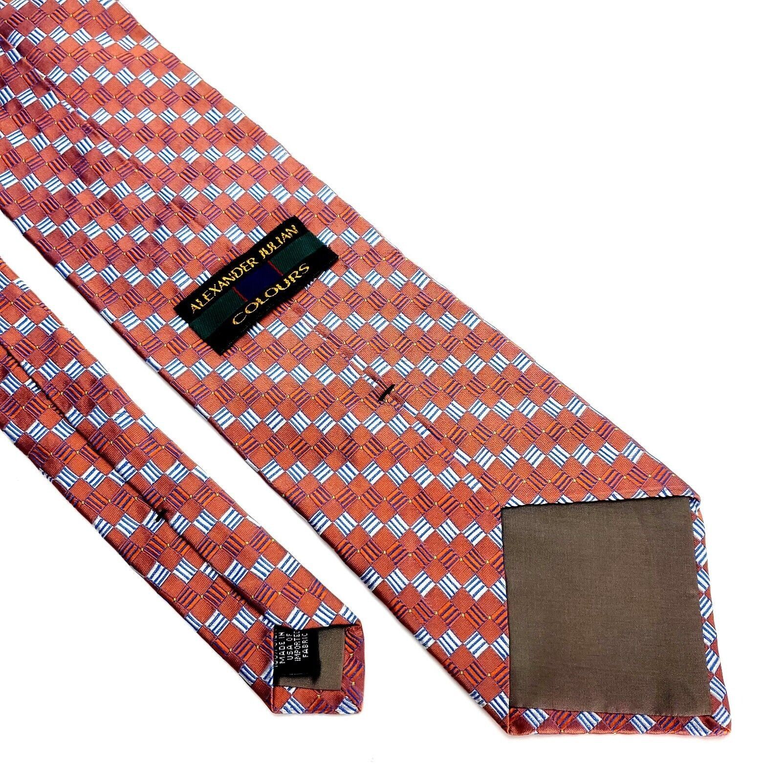Alexander Julian Alexander Julian Colours Silk Tie Woven Orange Geometric Wid Size ONE SIZE - 5 Thumbnail