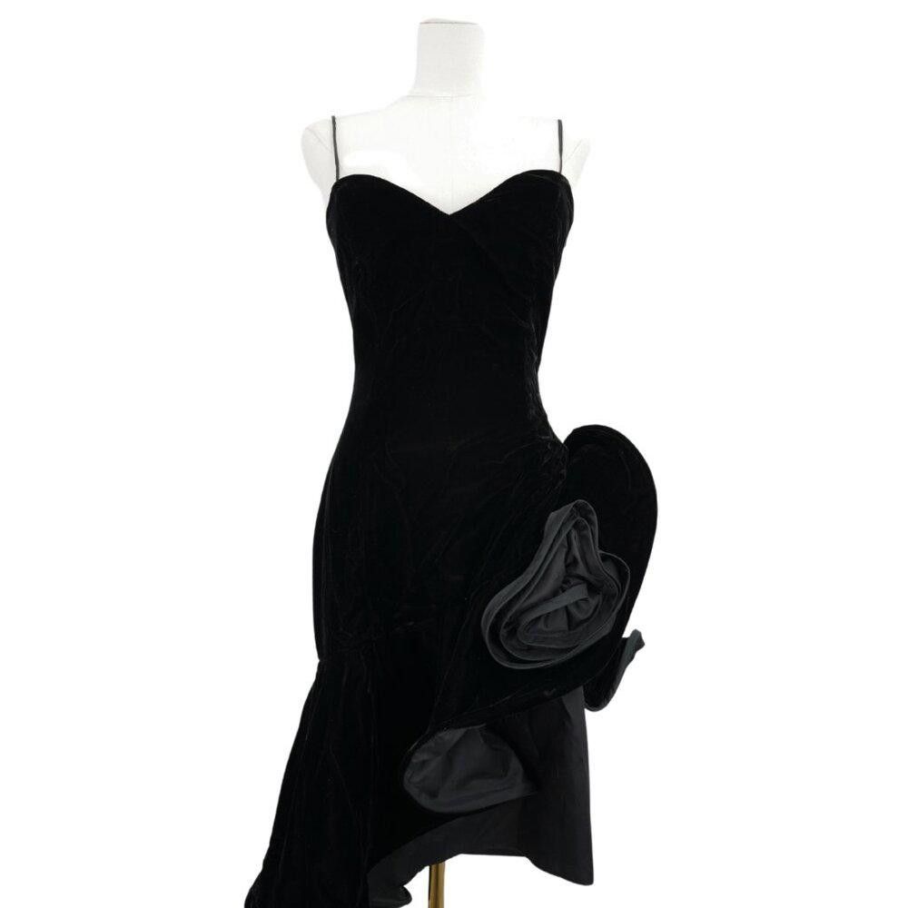 Designer Samir Vintage Black Velvet Dress And Jacket Set Size M / US 6-8 / IT 42-44 - 1 Thumbnail