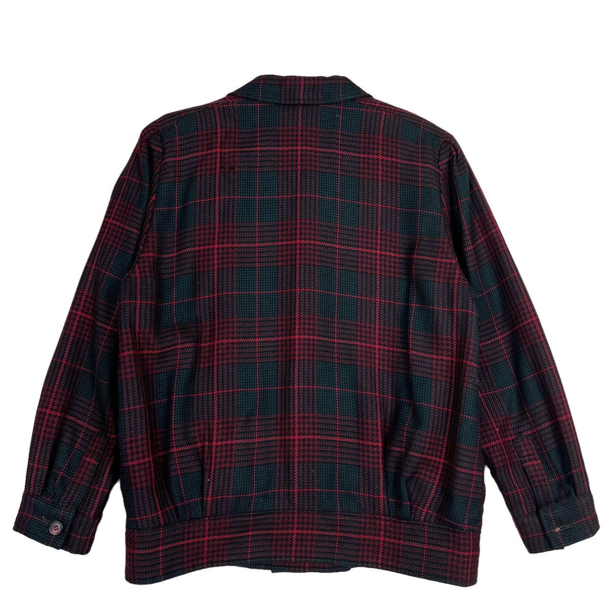Issey Miyake 🔥 DANA DO PIP PLAID CHECK WOOL COLAR LESS BOMBER JACKET Size US M / EU 48-50 / 2 - 3 Thumbnail
