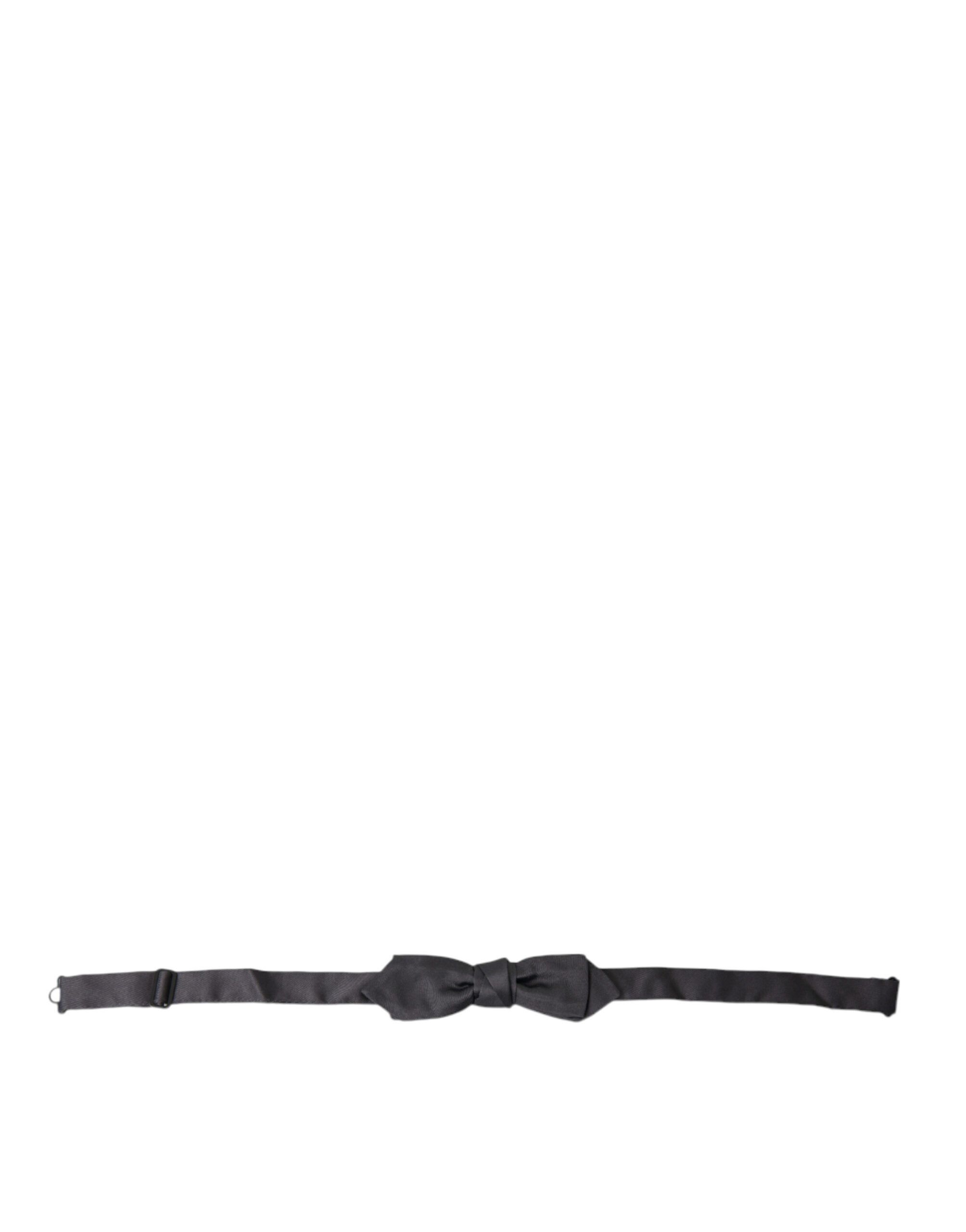 Dolce & Gabbana Elegant Anthracite Silk Bow Men's Tie Size ONE SIZE - 1 Thumbnail