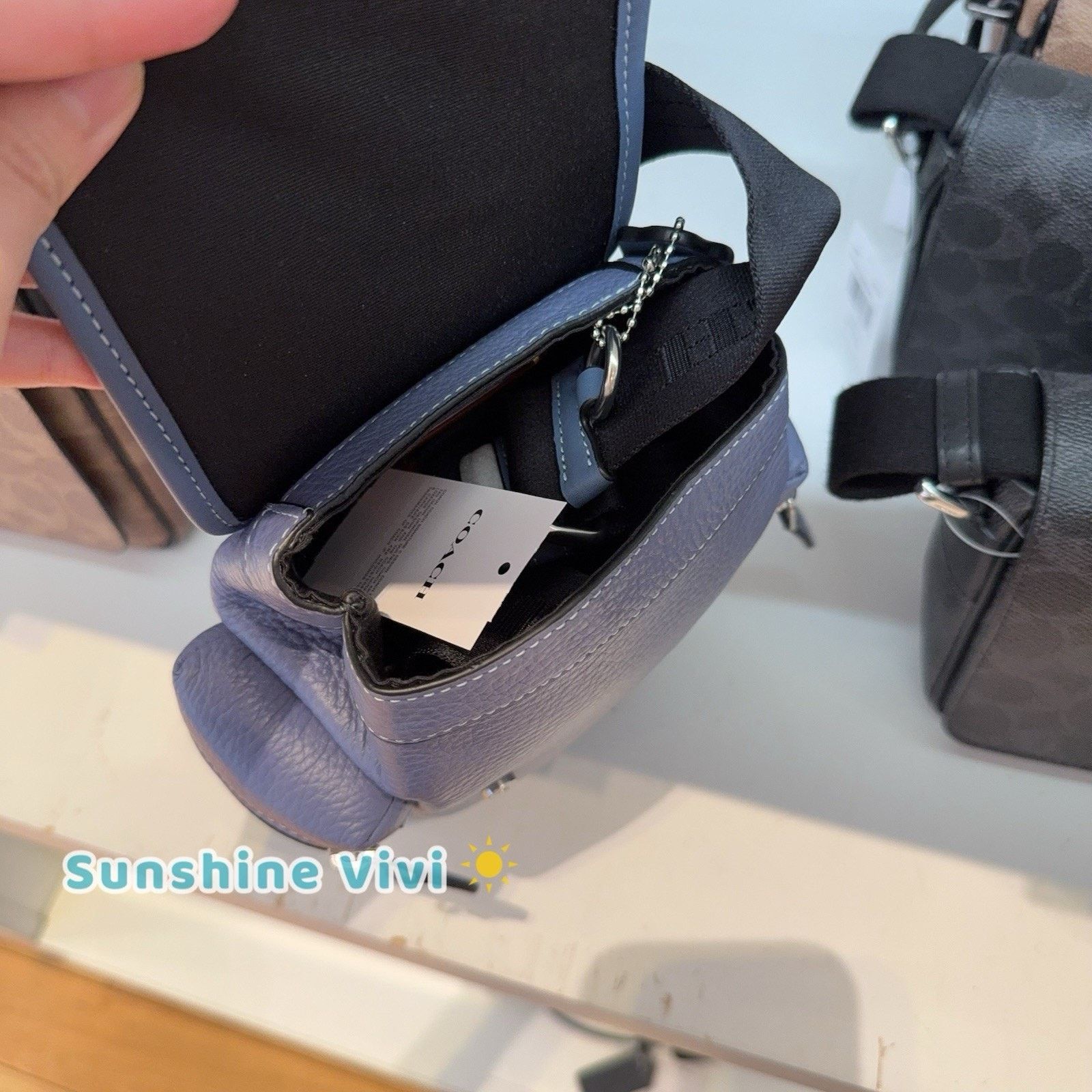 Coach NWT Coach Sprint Sling Pack CDR05 Leather Silver LIGHT DENIM Size ONE SIZE - 4 Thumbnail