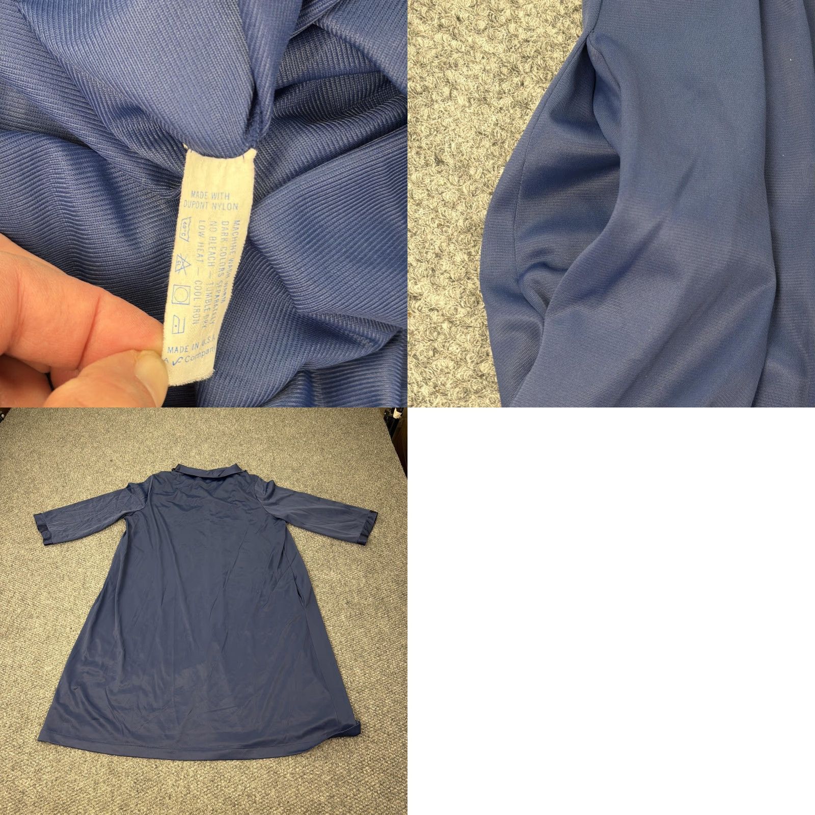 Vintage VINTAGE Vanity Fair Robe Womens Large Blue Nylon Button Front Housecoat 60s Size ONE SIZE - 8 Thumbnail