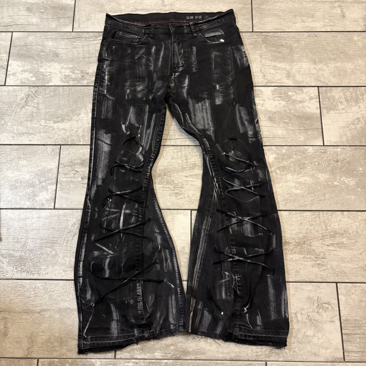 Japanese Brand custom laces bootcut jeans Size US 30 / EU 46 - 1 Thumbnail