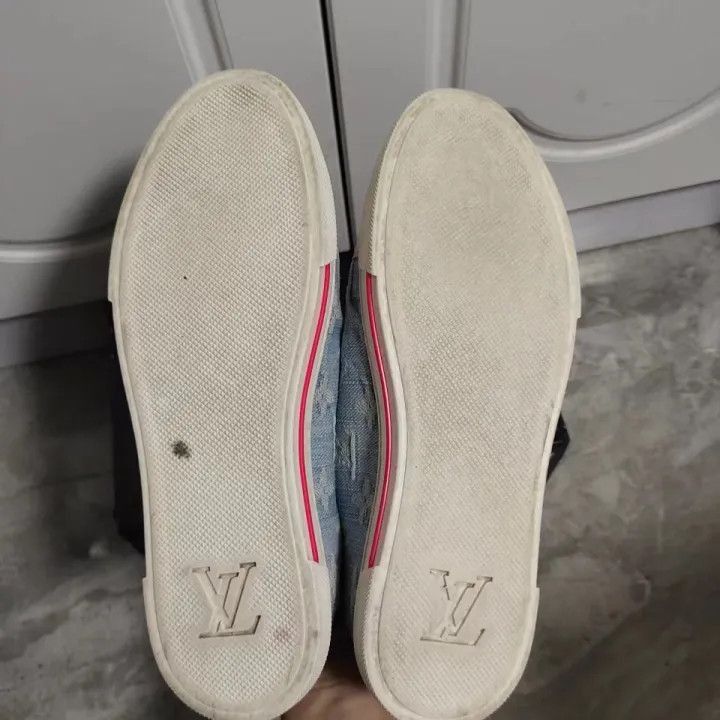 Louis Vuitton Louis Vuitton Denim Low-Top Sneakers -2508 Size US 5.5 / EU 38 - 2 Thumbnail