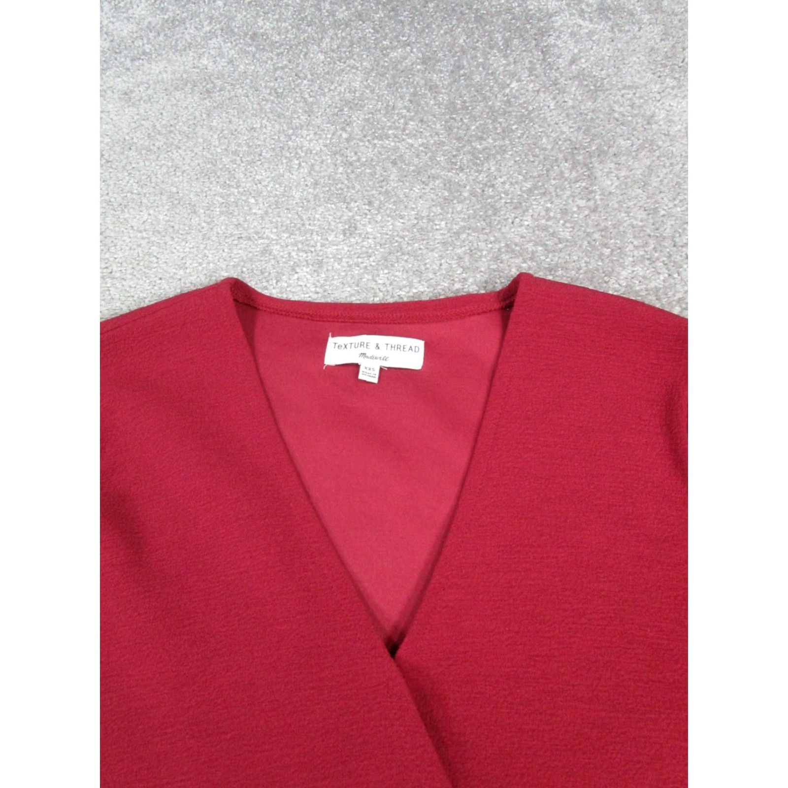 Madewell Madewell Shirt Womens Xxs Red Texture & Thread Wrap Blouse Size XXS / US 00 / IT 34 - 2 Thumbnail