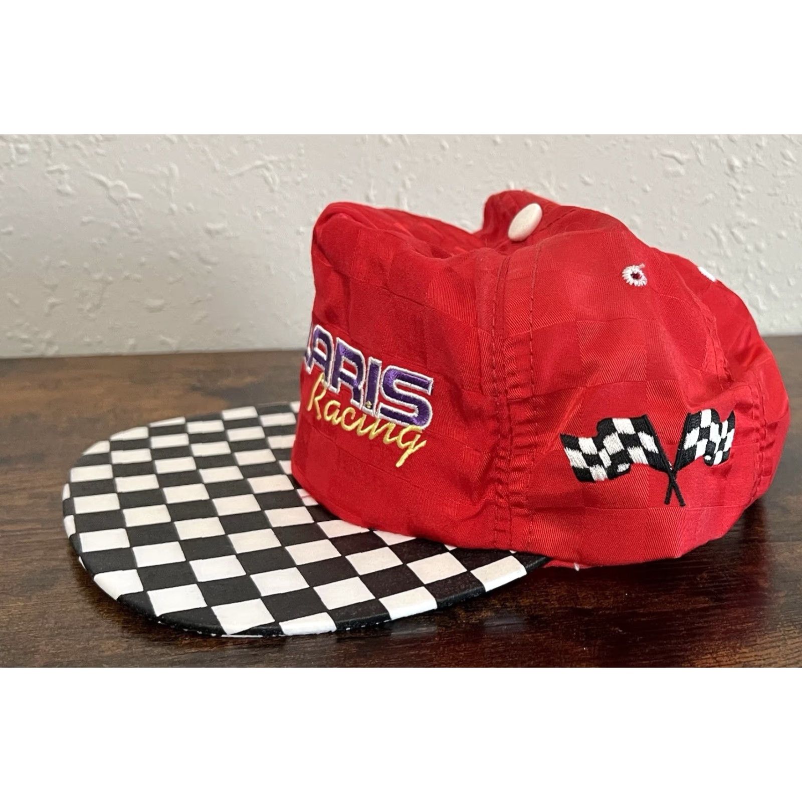 Vintage VINTAGE Polaris Racing Hat Snap Back Checker Snowmobile Hunting Camo Men One Size Black USA 90s Retro Adjustable Wool Acrylic Snapback Size ONE SIZE - 5 Thumbnail