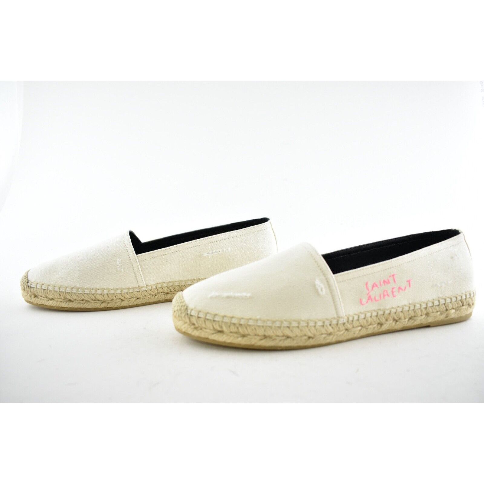 Yves Saint Laurent Saint Laurent YSL Panna Canvas Pink Logo Embroidered Size US 10 / IT 40 - 10 Thumbnail