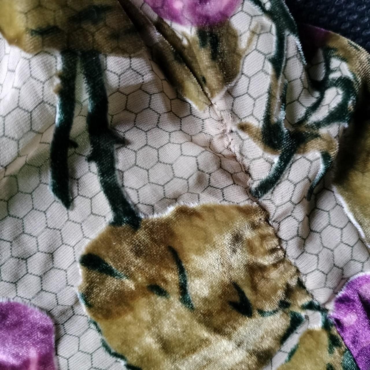 Designer × Man Made In Australia × Vintage Vintage Y2K 2000s Gerry Shaw Dress Silk Floral Halter Velvet Size L / US 10 / IT 46 - 8 Thumbnail