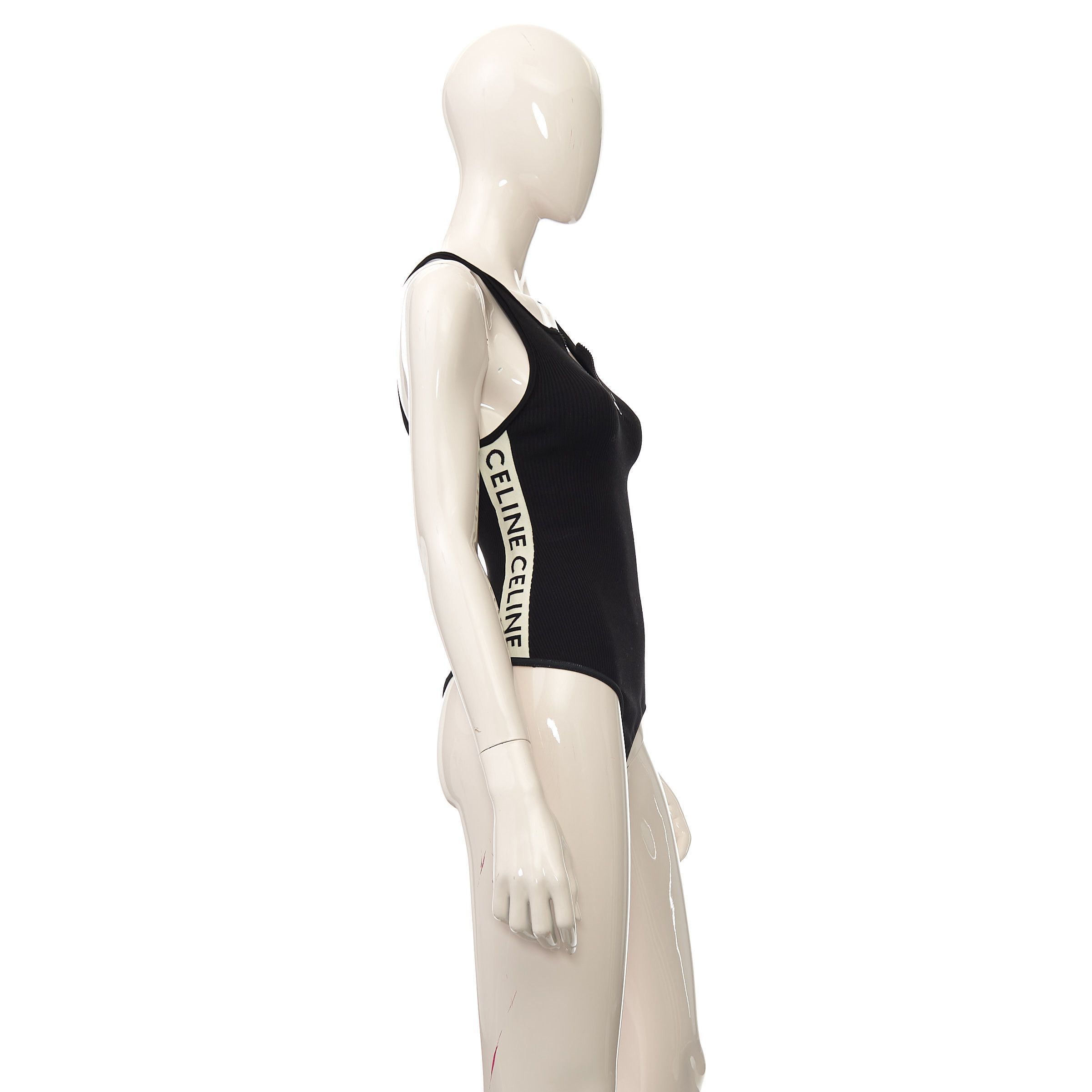 Celine Black Celine Athletic Knit Zipped Bodysuit Size M / US 6-8 / IT 42-44 - 6 Thumbnail