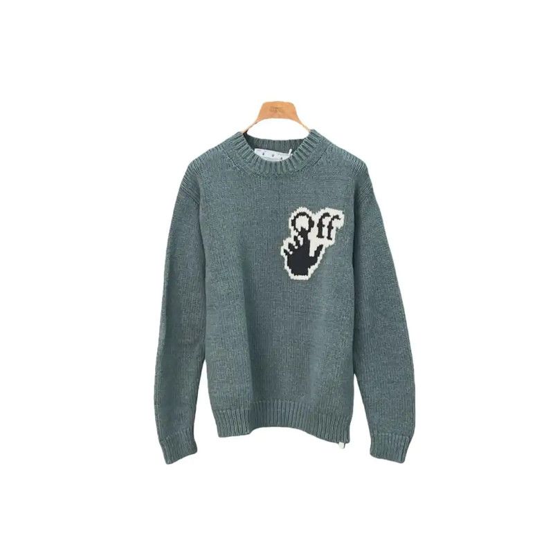 Off-White Off-White Green Wool Long Sleeve Pullover Sweater 0089 Size US S / EU 44-46 / 1 - 1 Thumbnail