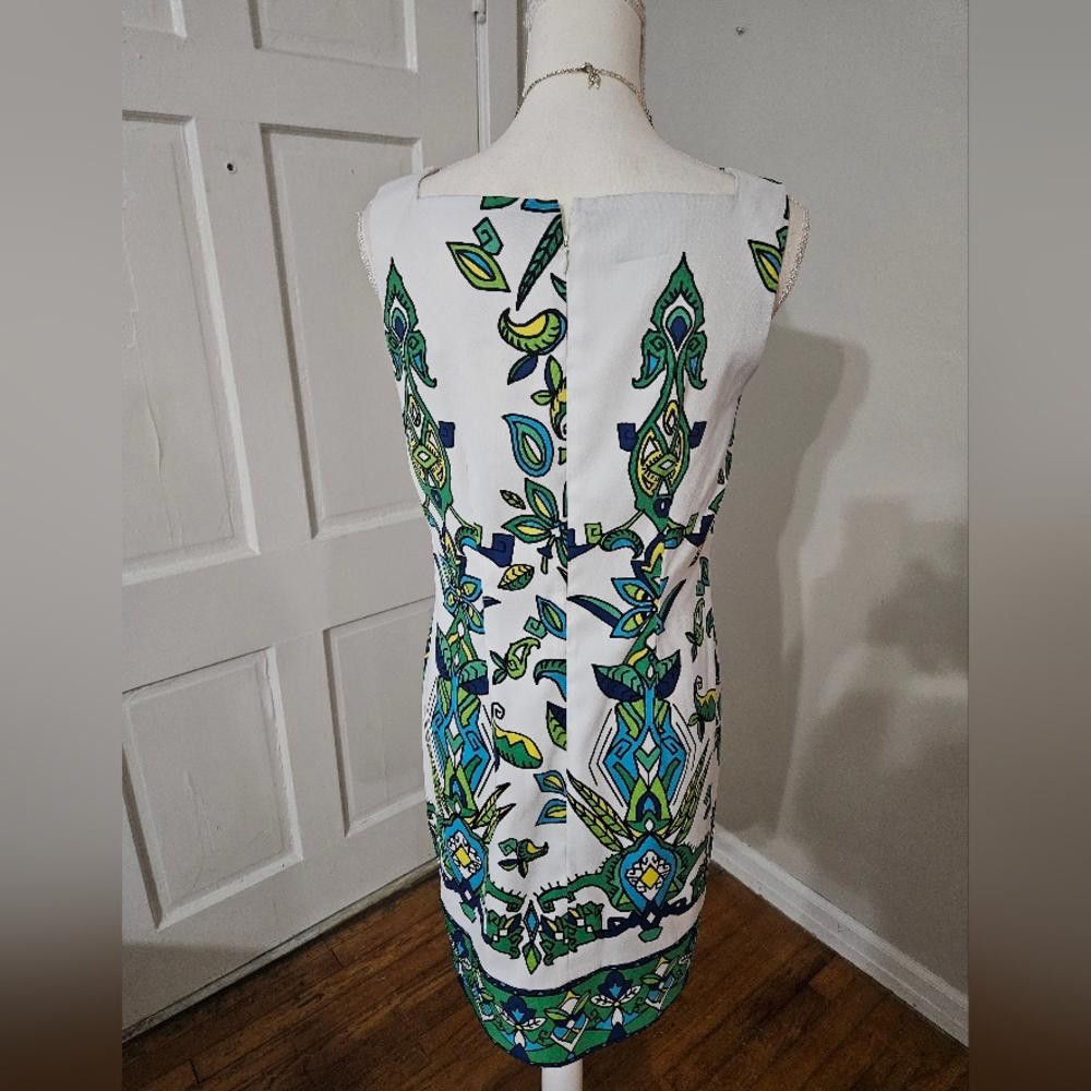 Designer Vibrant Geometric Print Sleeveless Dress Size M / US 6-8 / IT 42-44 - 3 Thumbnail