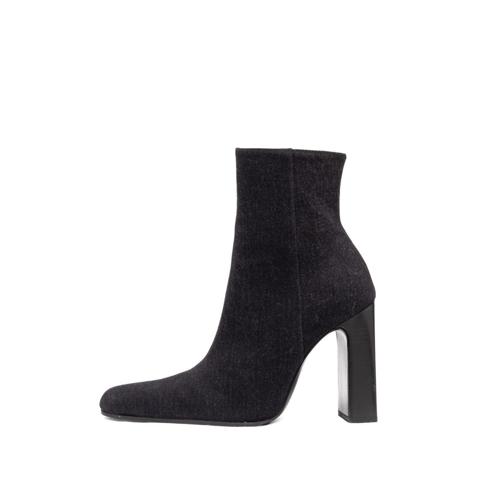 Balenciaga 940$ BALENCIAGA Denim Ankle Side Zip Block Heel Boots Grey Size US 7 / IT 37 - 6 Thumbnail