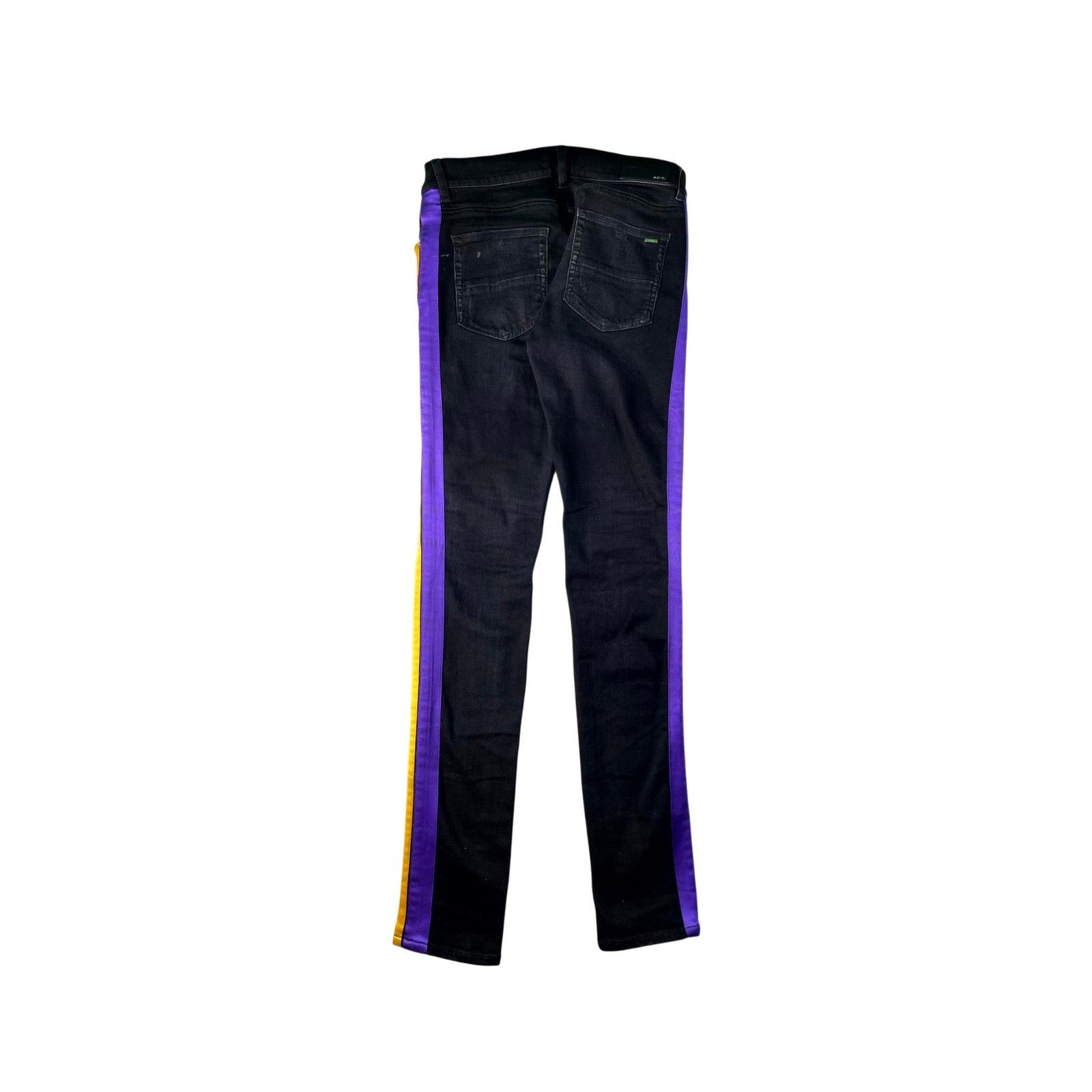 Amiri Amiri Lakers Stripe Black Jeans Size US 31 - 2 Thumbnail