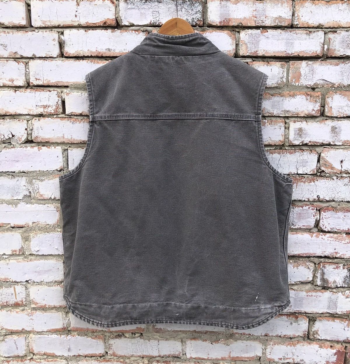 Carhartt Vintage Carhartt THRASHED Faded Sherpa Lined Vest Jacket Size US XL / EU 56 / 4 - 2 Thumbnail