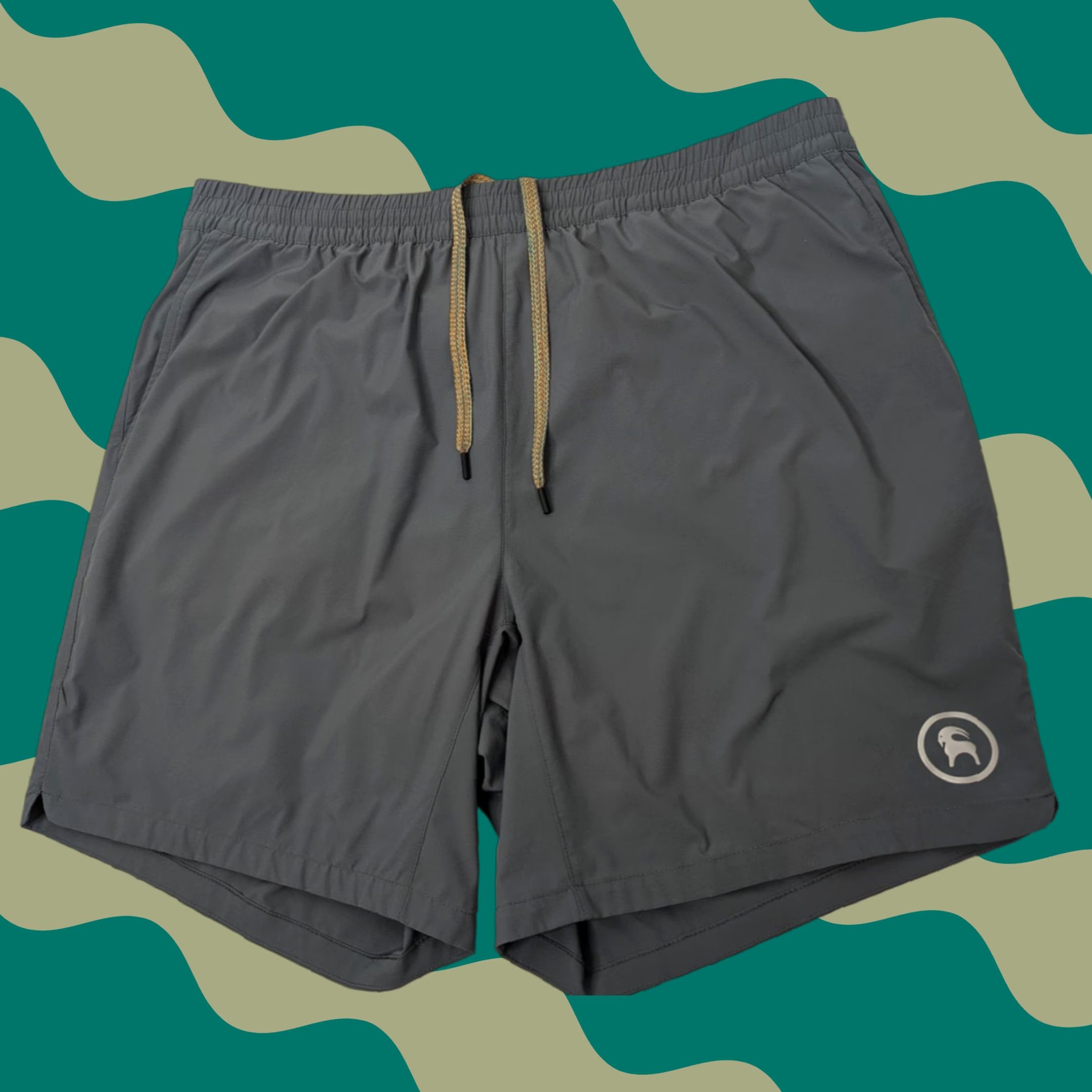 Vintage Backcountry 7In Lined Running Shorts Turbulence Mens Large Grey Polyester Athletic Drawstring Pockets Size US 33 - 1 Thumbnail