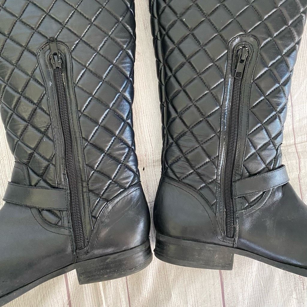 Other Arturo Chiang women 8.5 quilted tall riding boots with/side Size US 8.5 / IT 38.5 - 3 Thumbnail