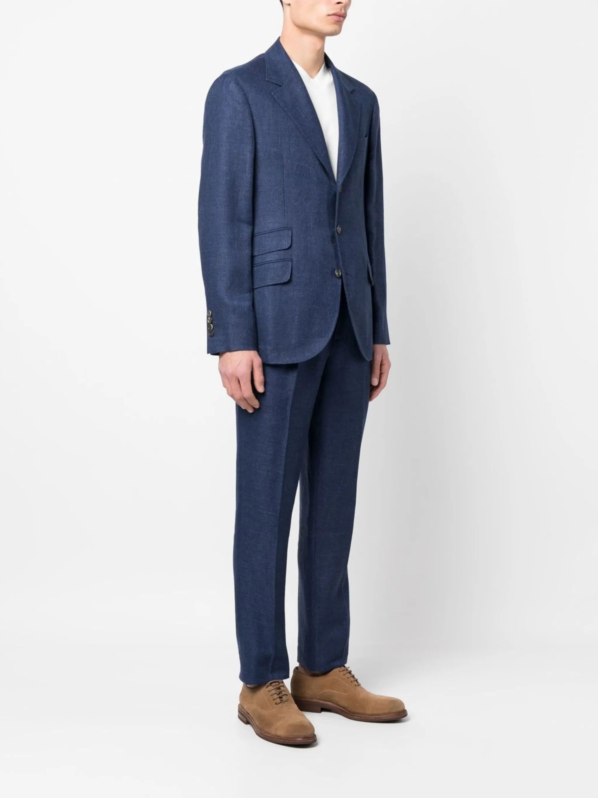 Brunello Cucinelli o1y0526 Single-breasted Suit in Slate Blue Size US S / EU 44-46 / 1 - 3 Thumbnail