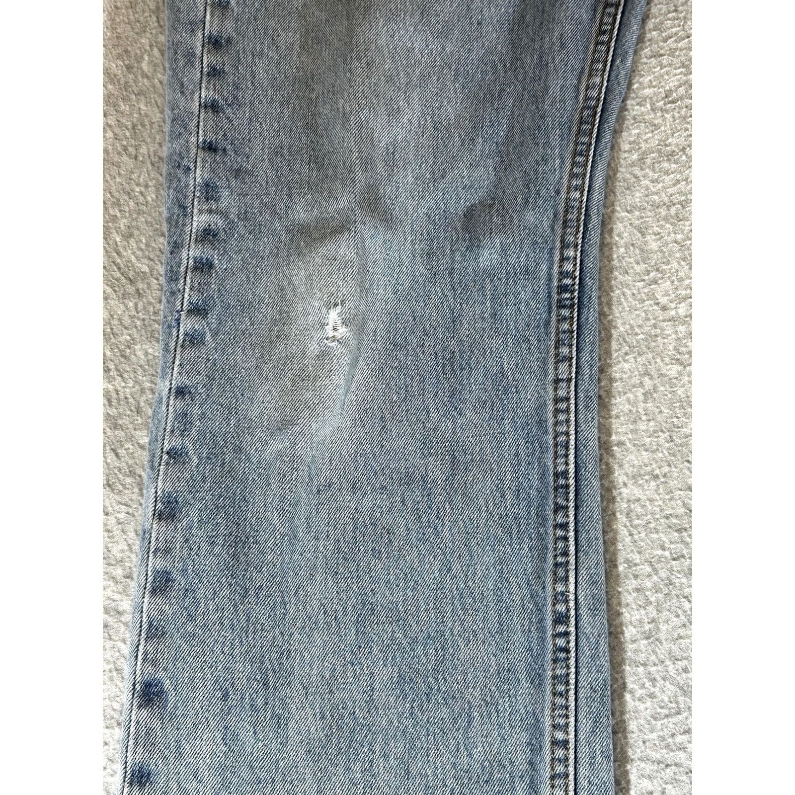 Levi's Levi's 505 Jeans Men 33x34 Regular Fit Straight Light Blue Denim Pockets Zip Fly Size US 33 - 4 Thumbnail