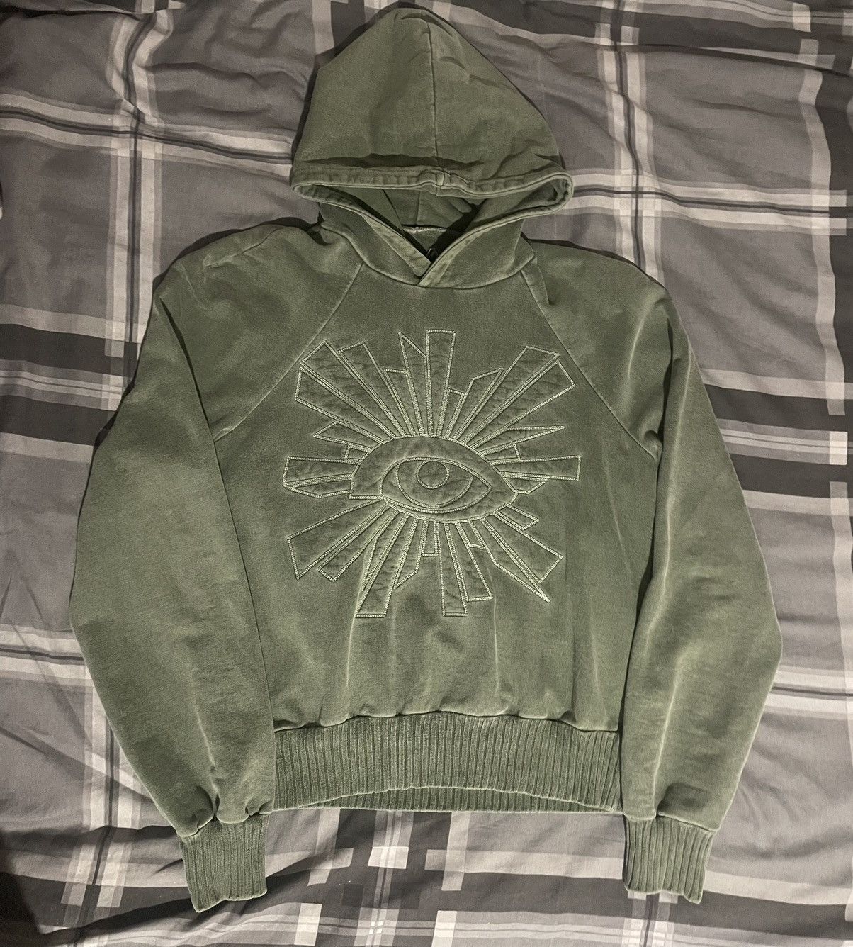 House of Errors H.O.E chain quilt stitch hoodie on emerald. Size US M / EU 48-50 / 2 - 1 Thumbnail