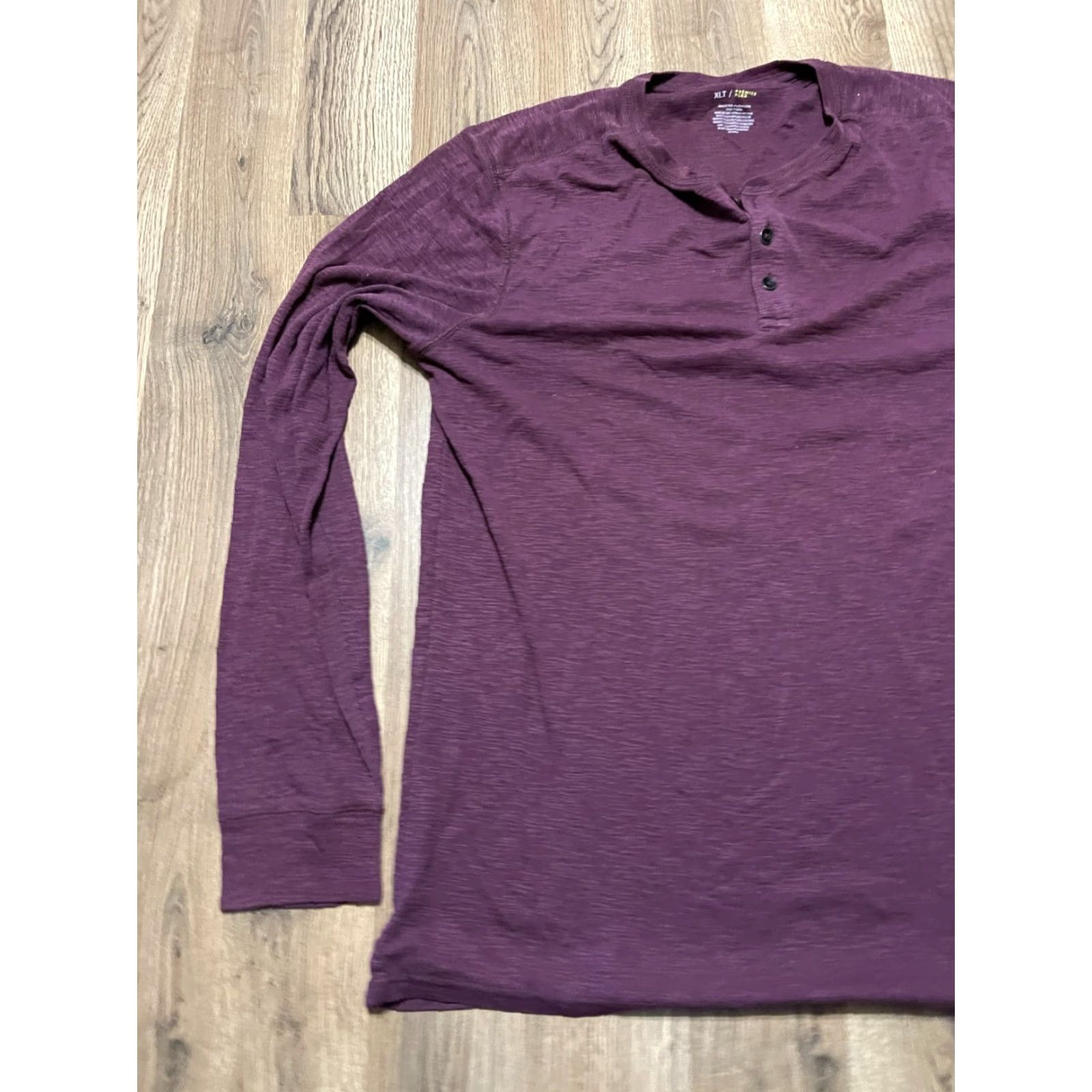 Apt. 9 APT.9 Shirt Mens XLT Purple Long Sleeve 1/4 Buttons Big & Tall T-Shirt Size US XL / EU 56 / 4 - 3 Thumbnail