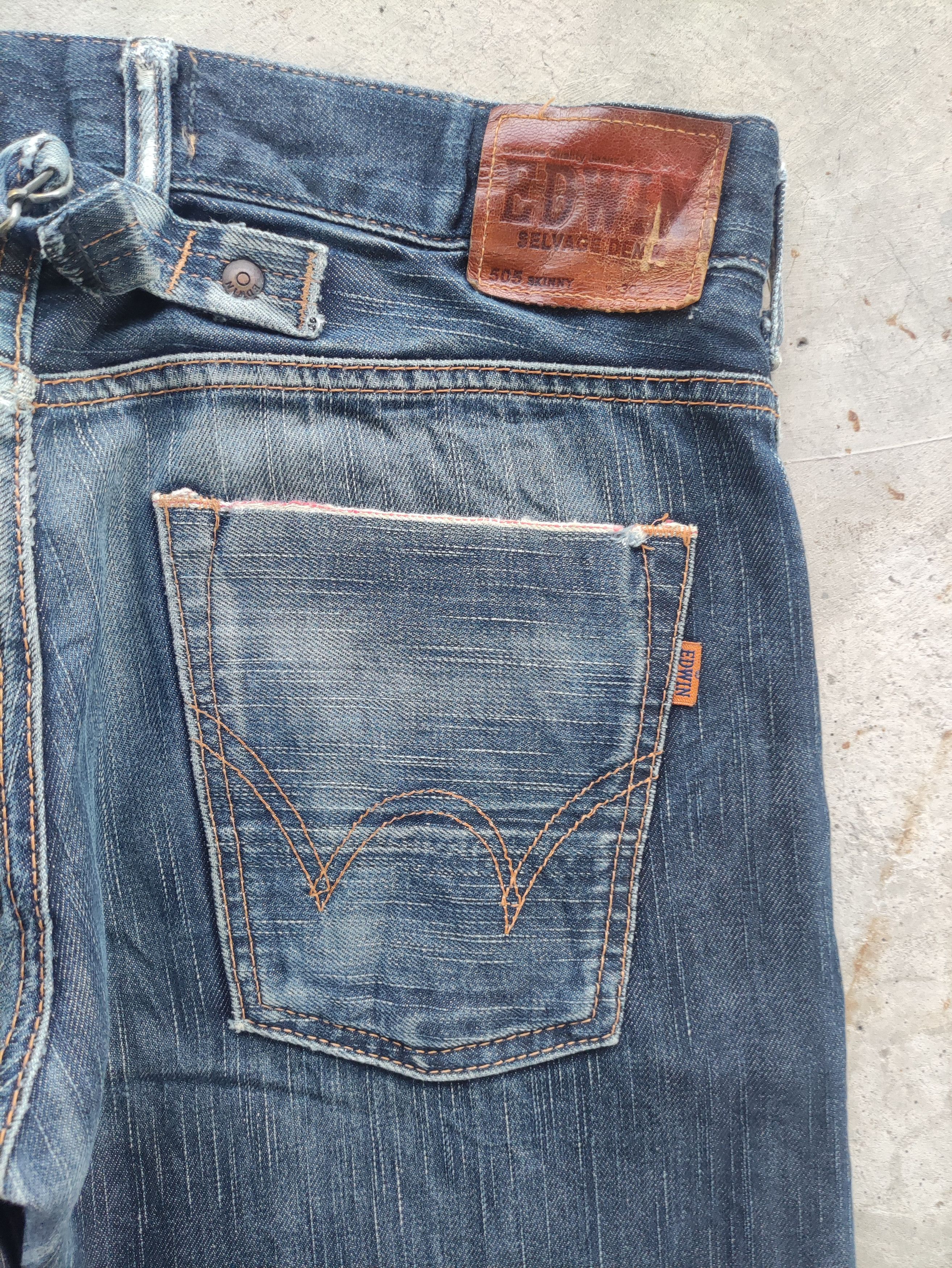 Edwin Vintage Edwin Japan Selvage Distressed Faded Denim Size US 34 / EU 50 - 15 Thumbnail