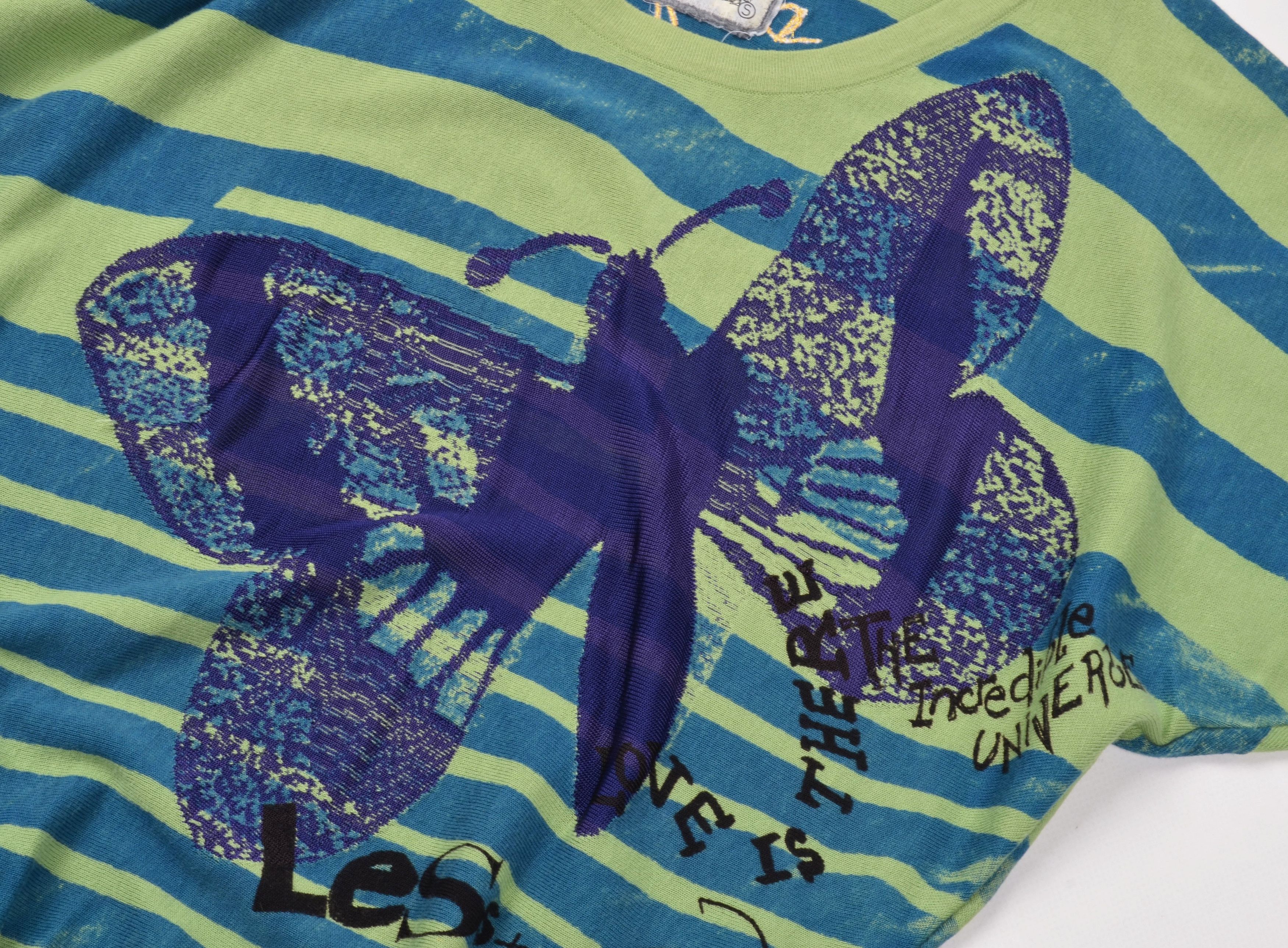 Designer Desigual Y2K Butterfly Multicolor 3/4 Sleeve Top Blouse Size S / US 4 / IT 40 - 5 Thumbnail