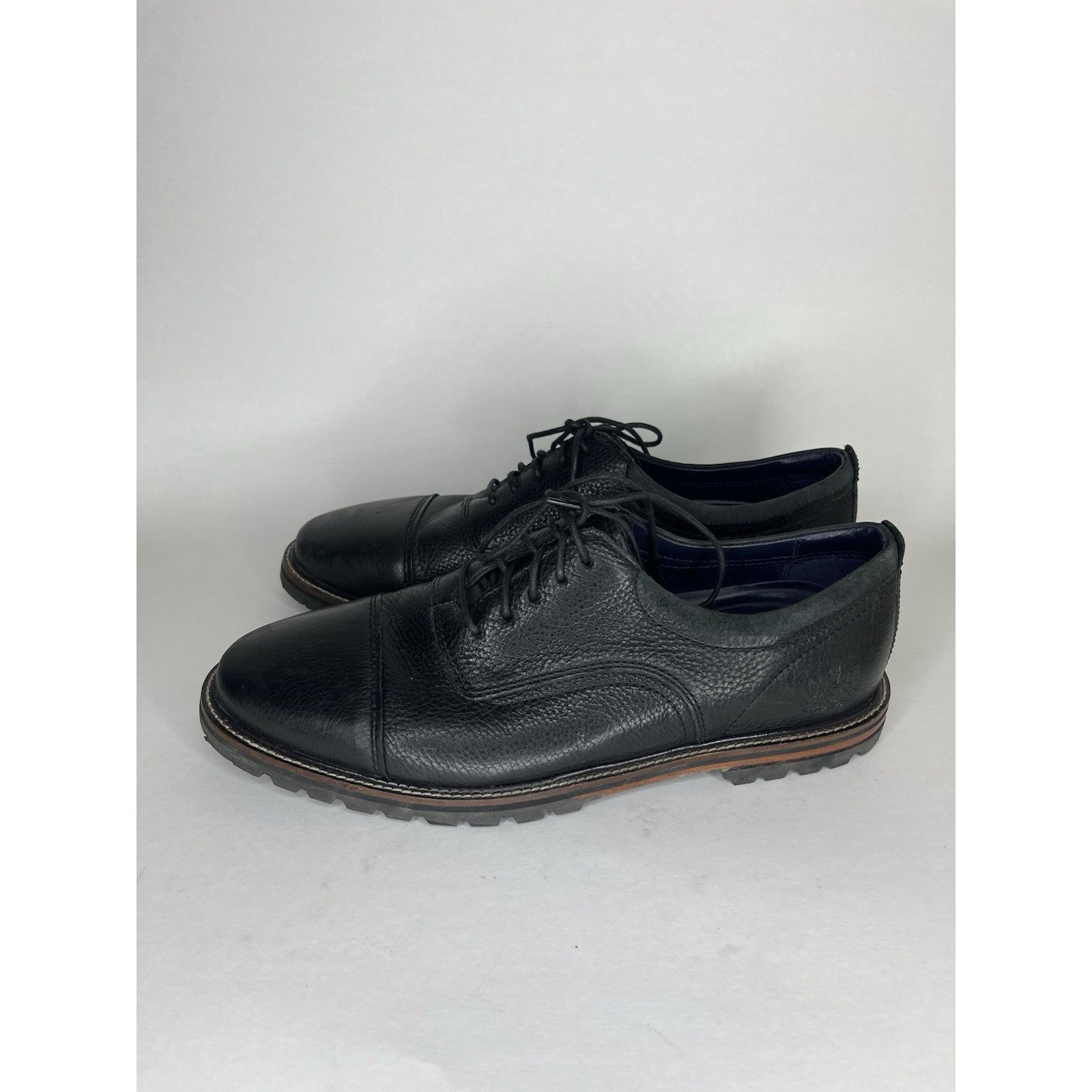 Cole Haan Cole Haan Black Leather Cap Toe Lace Up Casual Oxfords Shoes Size US 8 / EU 41 - 1 Thumbnail