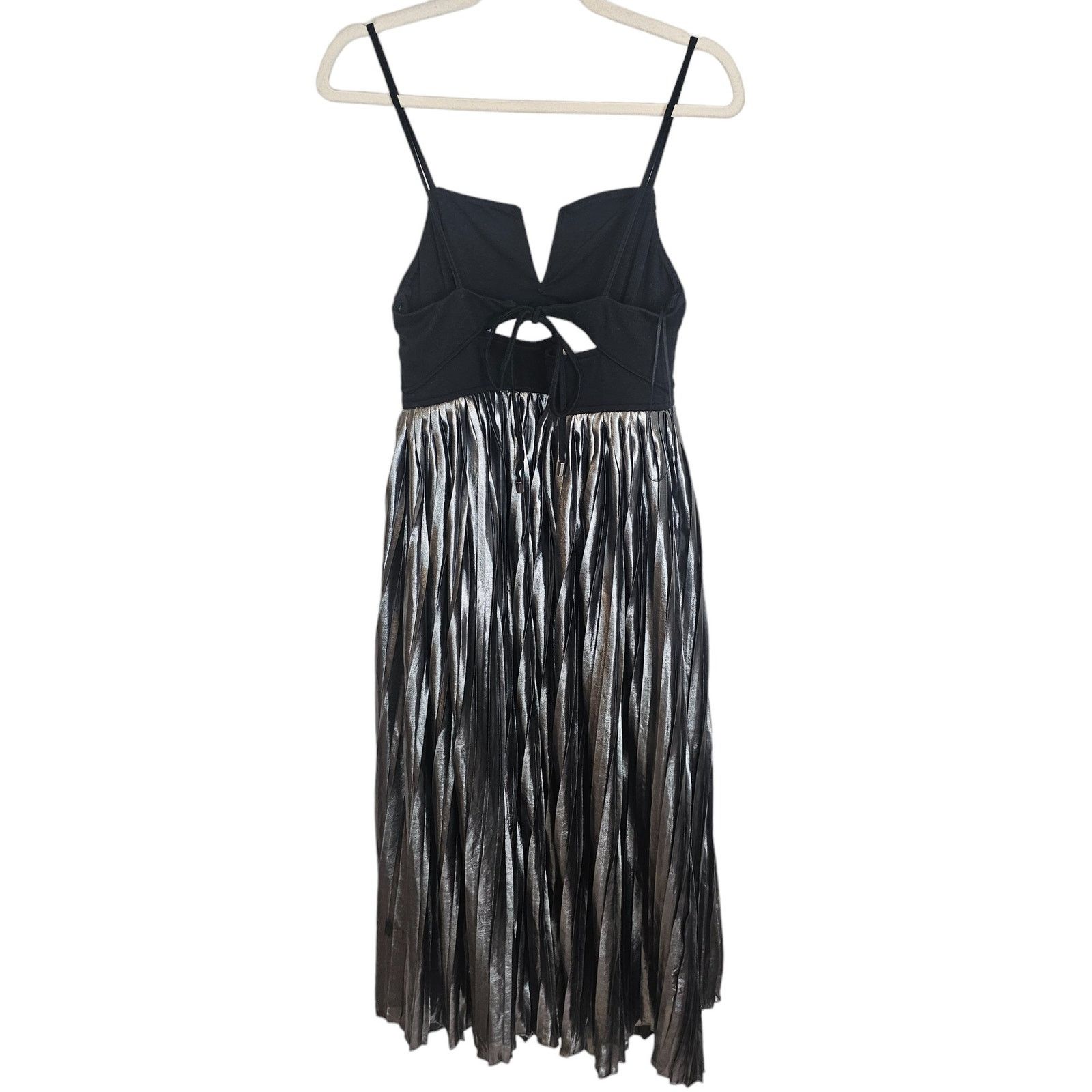 Free People Free People Metallic Piper Midi Dress Pleated Holiday S Size S / US 4 / IT 40 - 12 Thumbnail