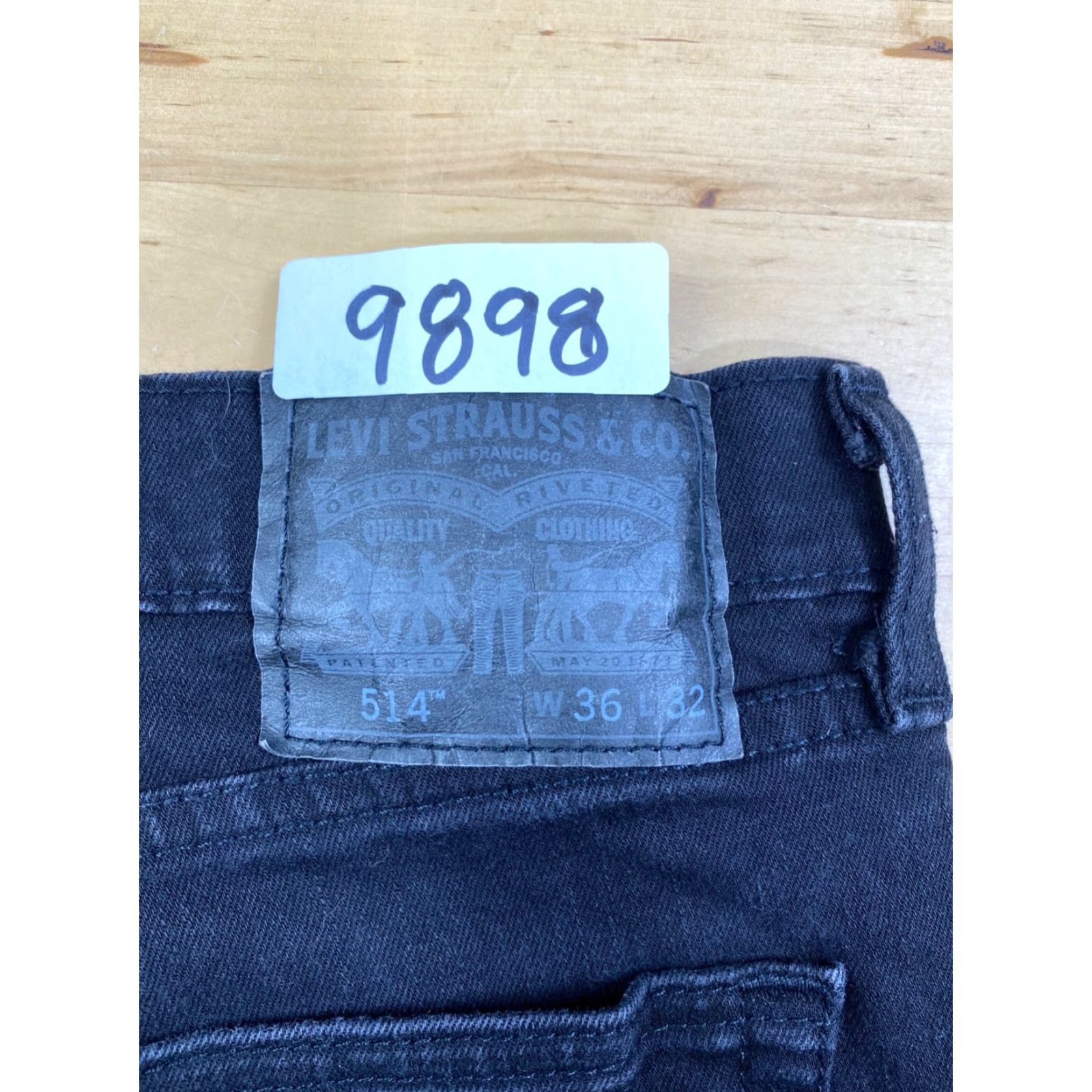 Levi's Levi's 514 Jeans Mens 36x30 Straight Denim Black 5-Pocket Regular Waist 34 Inseam Zip Belt Loops Cotton Elastane Vintage No Size US 36 / EU 52 - 4 Thumbnail
